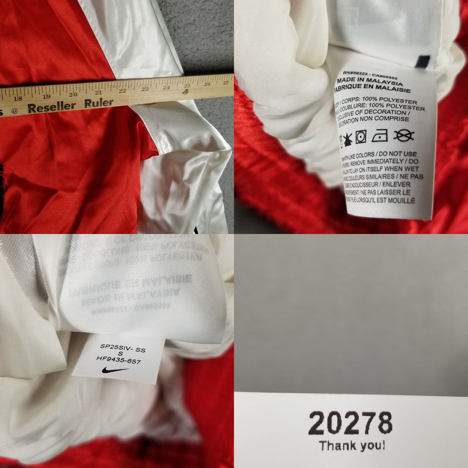 Nike Nike Sample Jacket Unisex Adults 22X27 Red Inverted Swoosh 80s 90s Retro Air Jordan Coat Jacket Words: Sample/Limited Edition Size US XXL / EU 58 / 5 - 8 Thumbnail