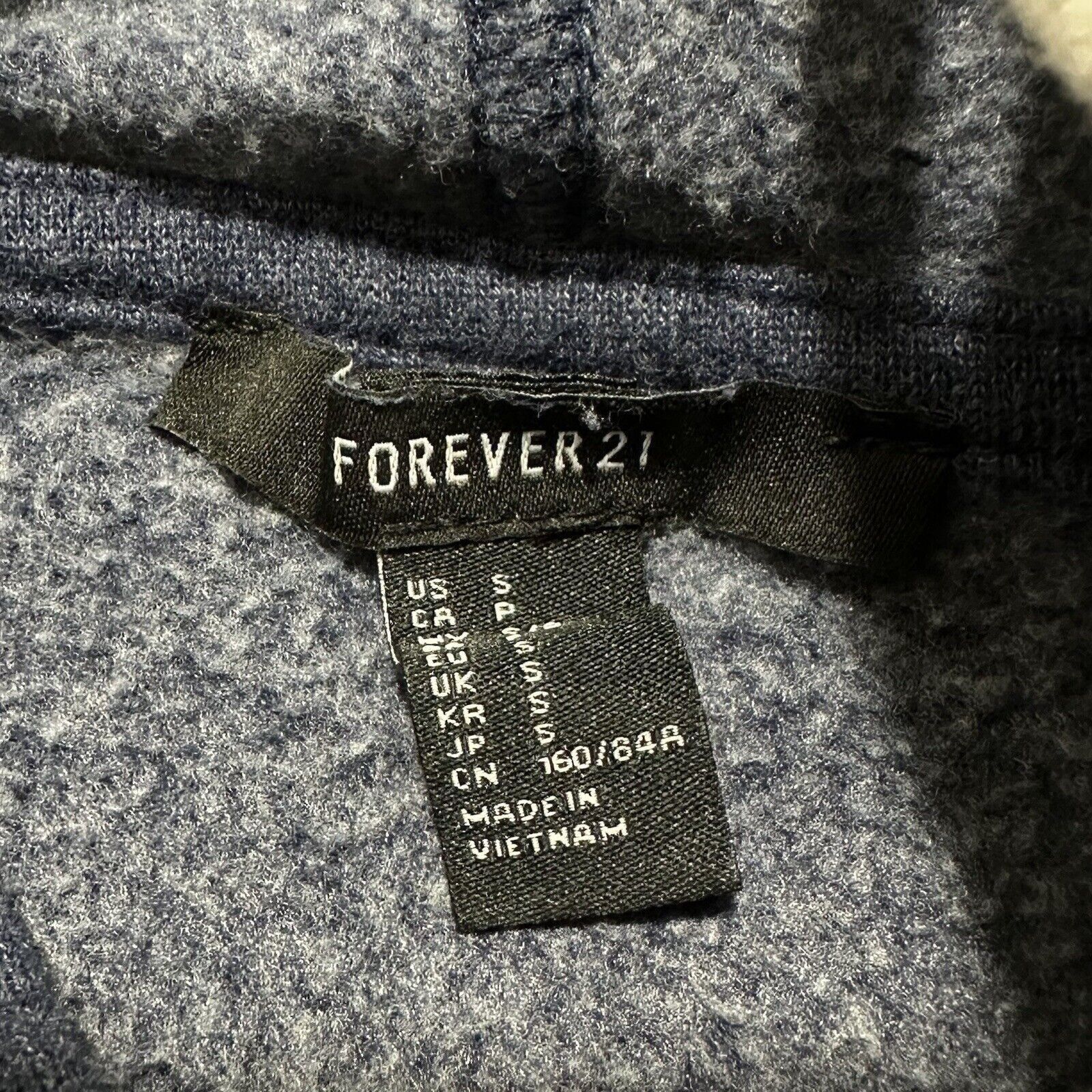 Forever 21 Forever 21 Small Cropped Hoodie Navy Blue Sweatshirt Size S / US 4 / IT 40 - 3 Thumbnail