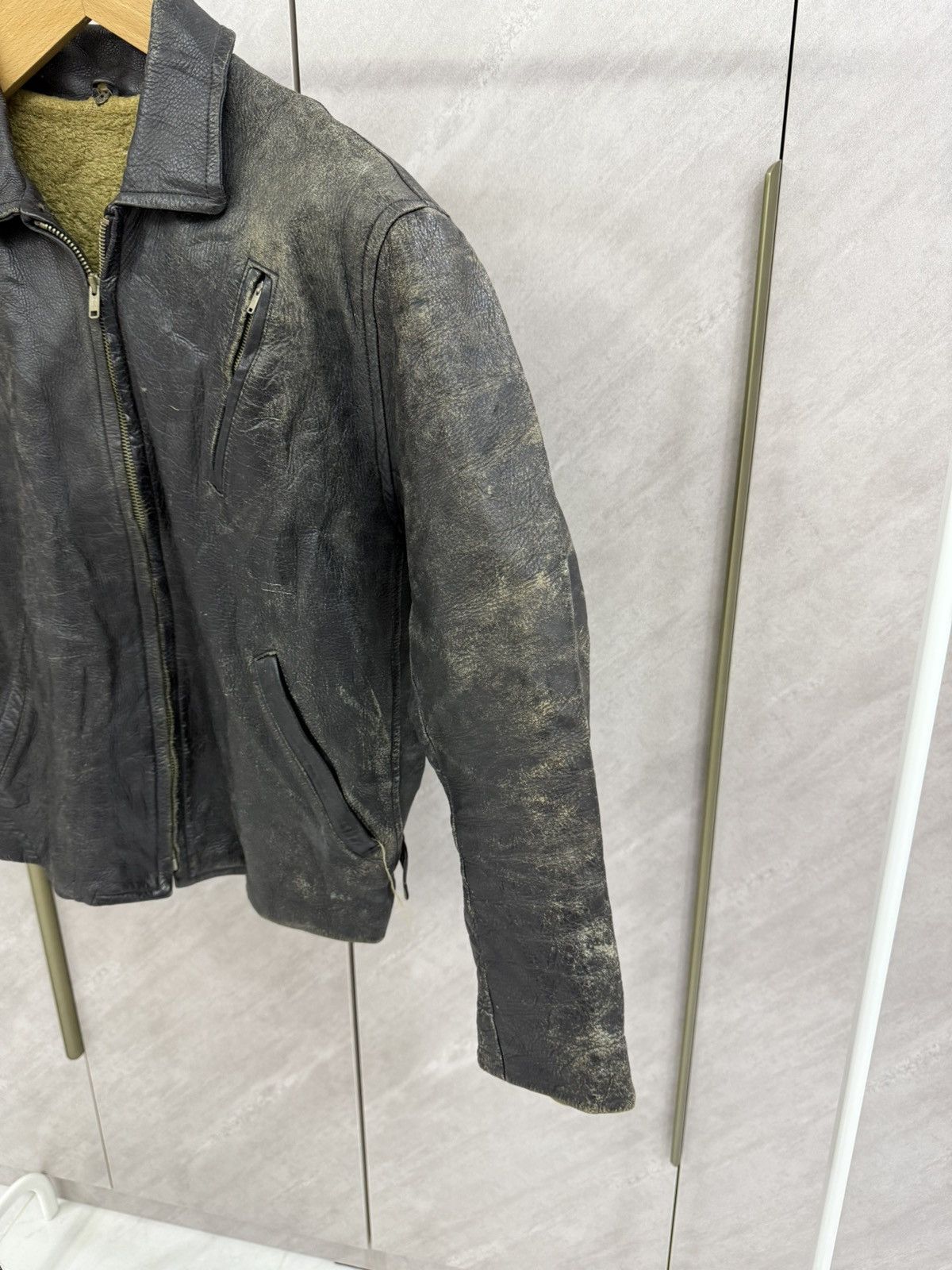 Genuine Leather Vtg Distress Patina Rugged Leather Jacket Like Ralph Lauren Size US S / EU 44-46 / 1 - 3 Thumbnail
