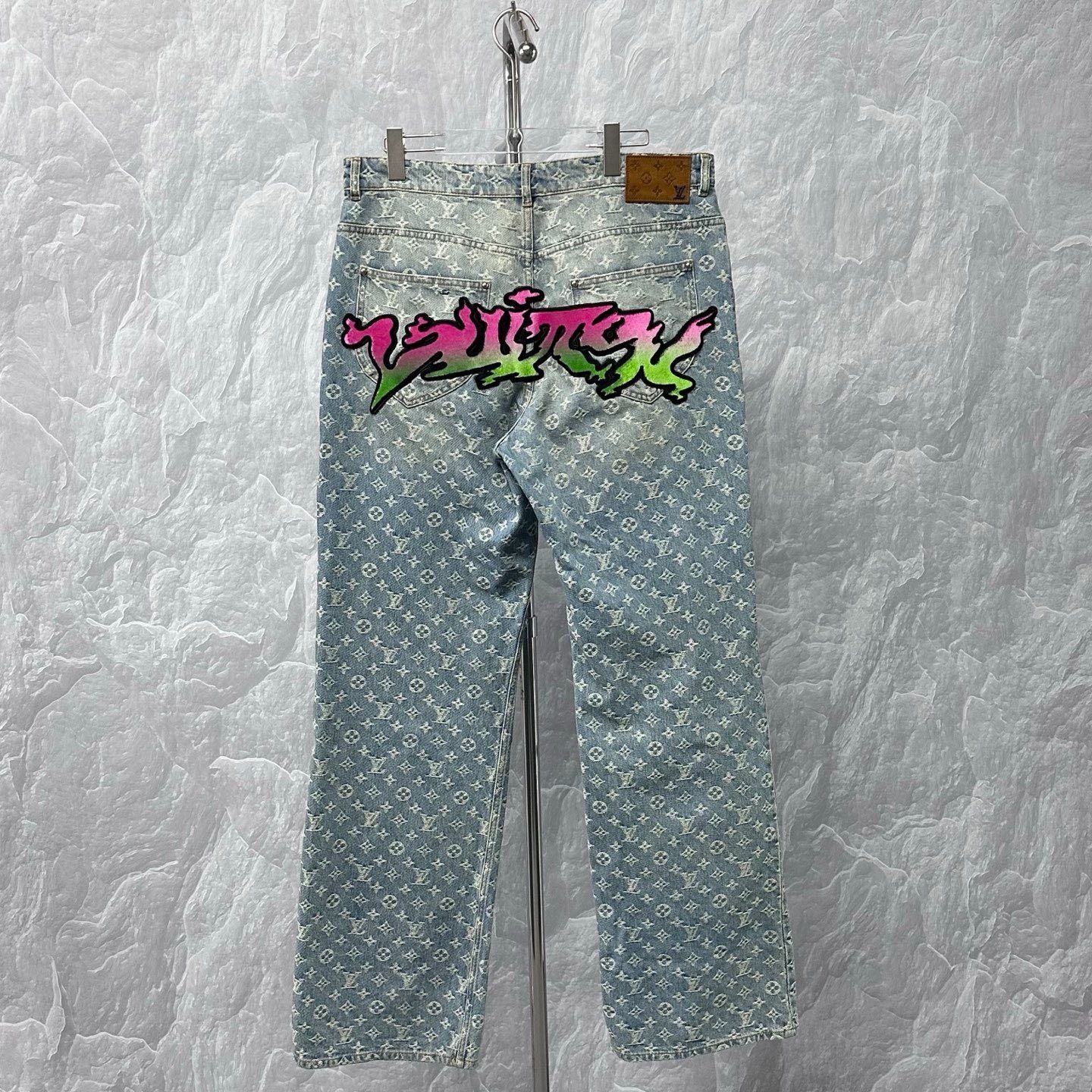 Pharrell Louis Vuitton Pharrell Flocked Logo Denim Pants Size US 34 / EU 50 - 4 Thumbnail