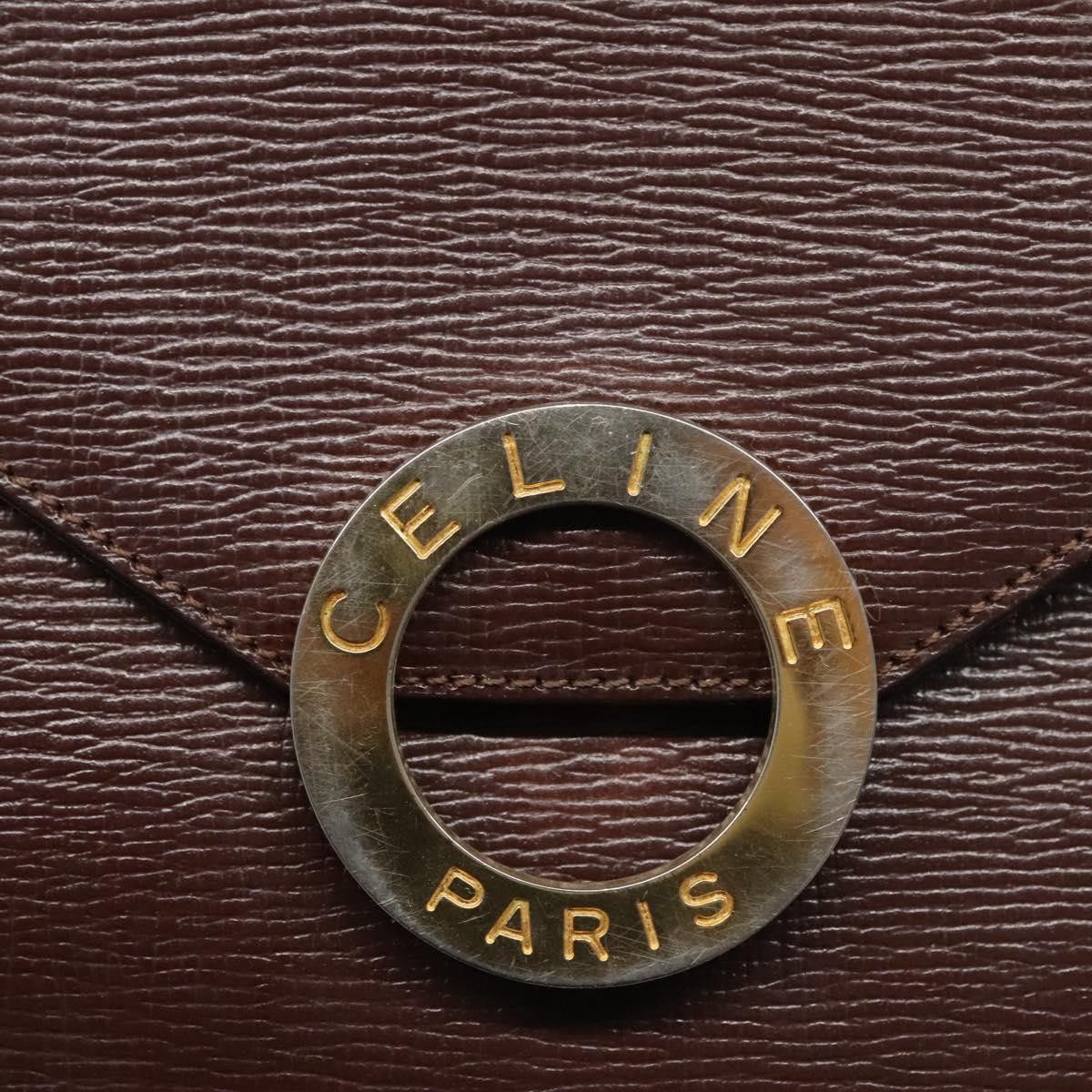 Celine CELINE Circle Shoulder Bag Leather Brown Gold Size ONE SIZE - 15 Thumbnail