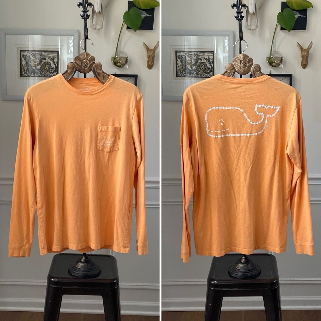 Vineyard Vines Vineyard Vines Long Sleeve Pocket Tee Whale Orange M Size US M / EU 48-50 / 2 - 1 Thumbnail