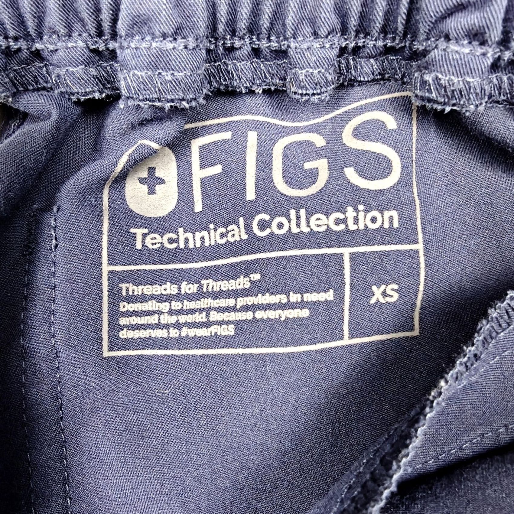 Vintage FIGS Pants Womens XS Blue Technical Collection Cargo Scrub Drawstring Pockets Size 26" / US 2 / IT 38 - 3 Thumbnail
