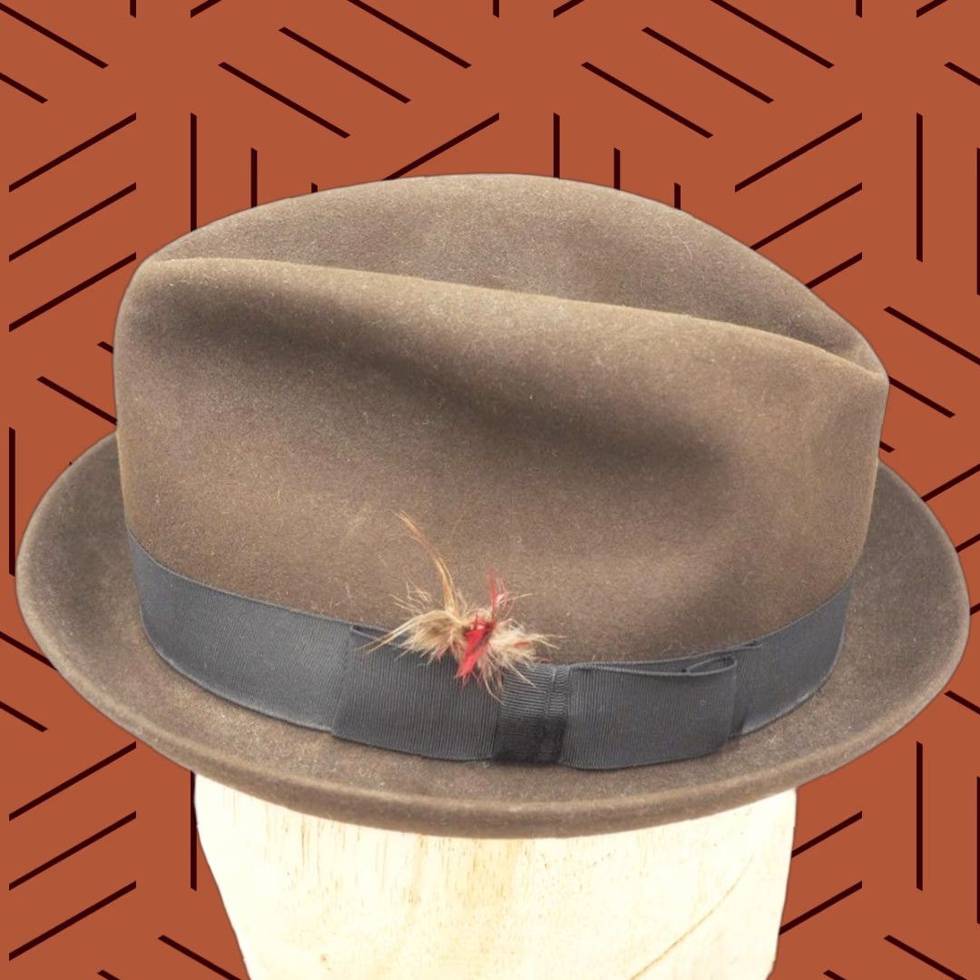 Vintage VINTAGE Fedora Brown Hat Mens John Barkley Pittsburgh Size ONE SIZE - 1 Thumbnail