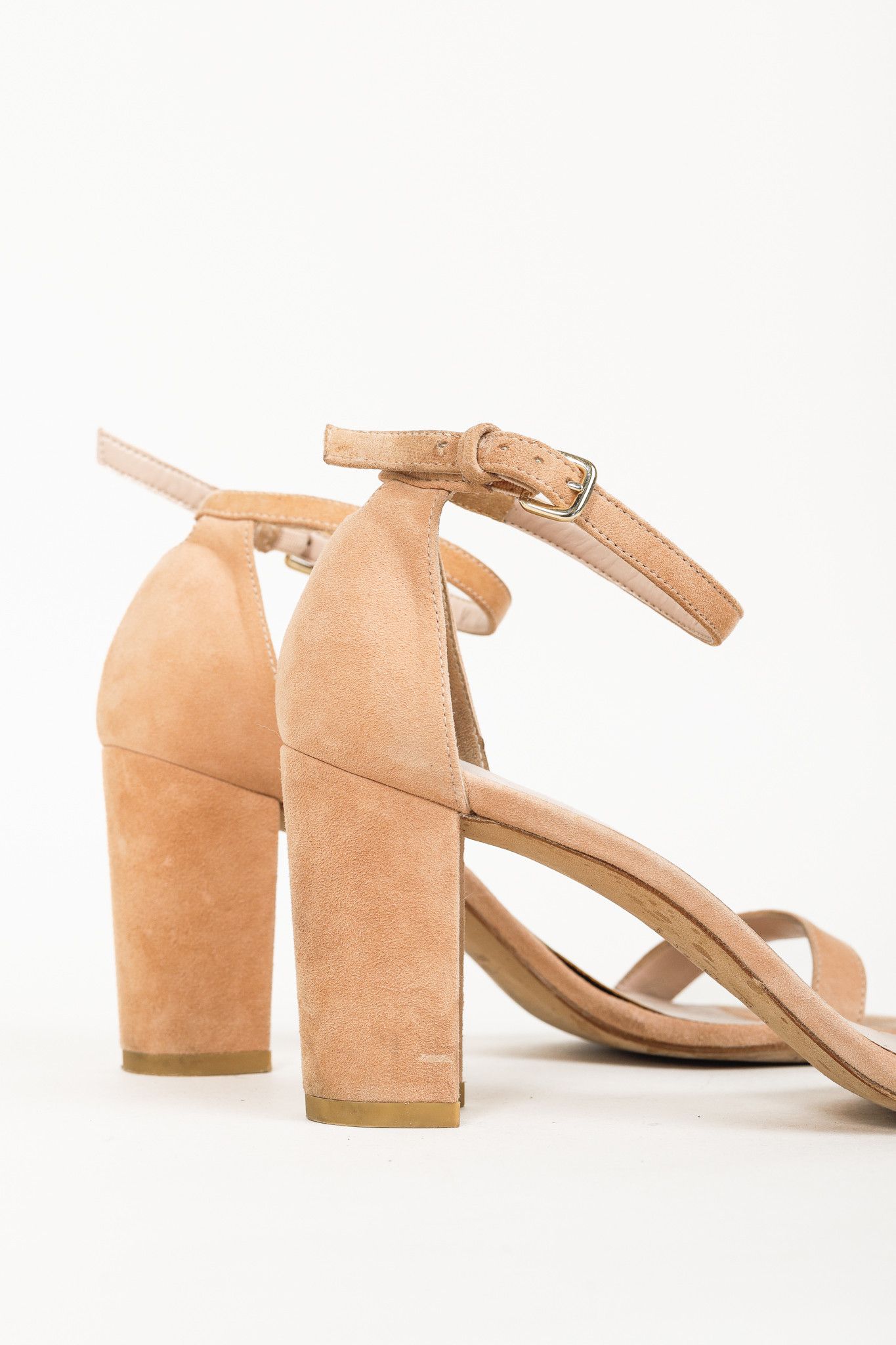 Stuart Weitzman Stuart Weitzman NearlyNude Naked Suede Ankle-Strap Sandals Size US 8.5 / IT 38.5 - 7 Thumbnail