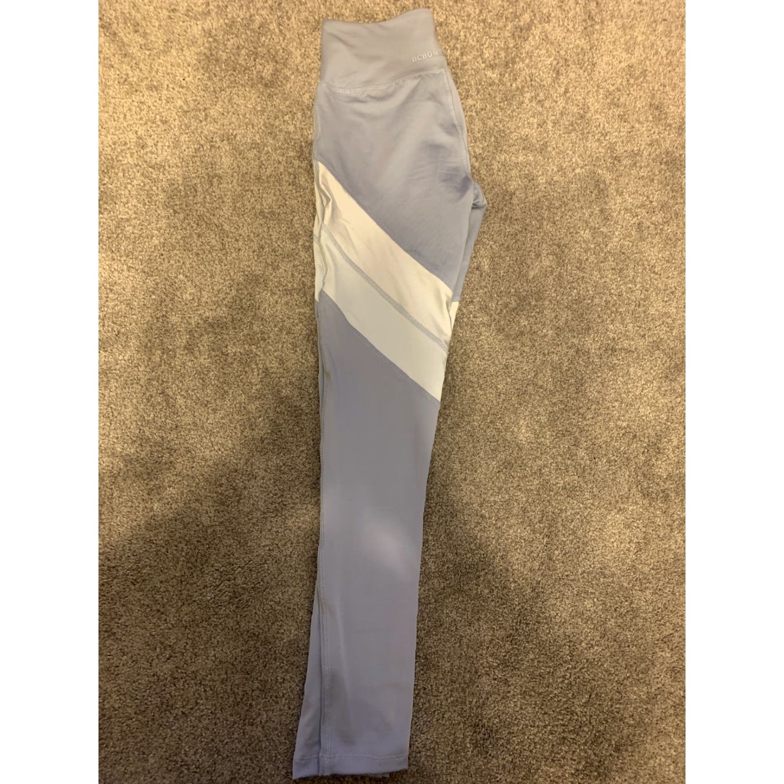 Bcbgmaxazria Max Azria BCBG Leggings Colorblock High Waist S Womens Multicolor Moisture Wicking Pockets Stretch Activewear Athletic Eventide Blue Size 28" / US 6 / IT 42 - 6 Thumbnail