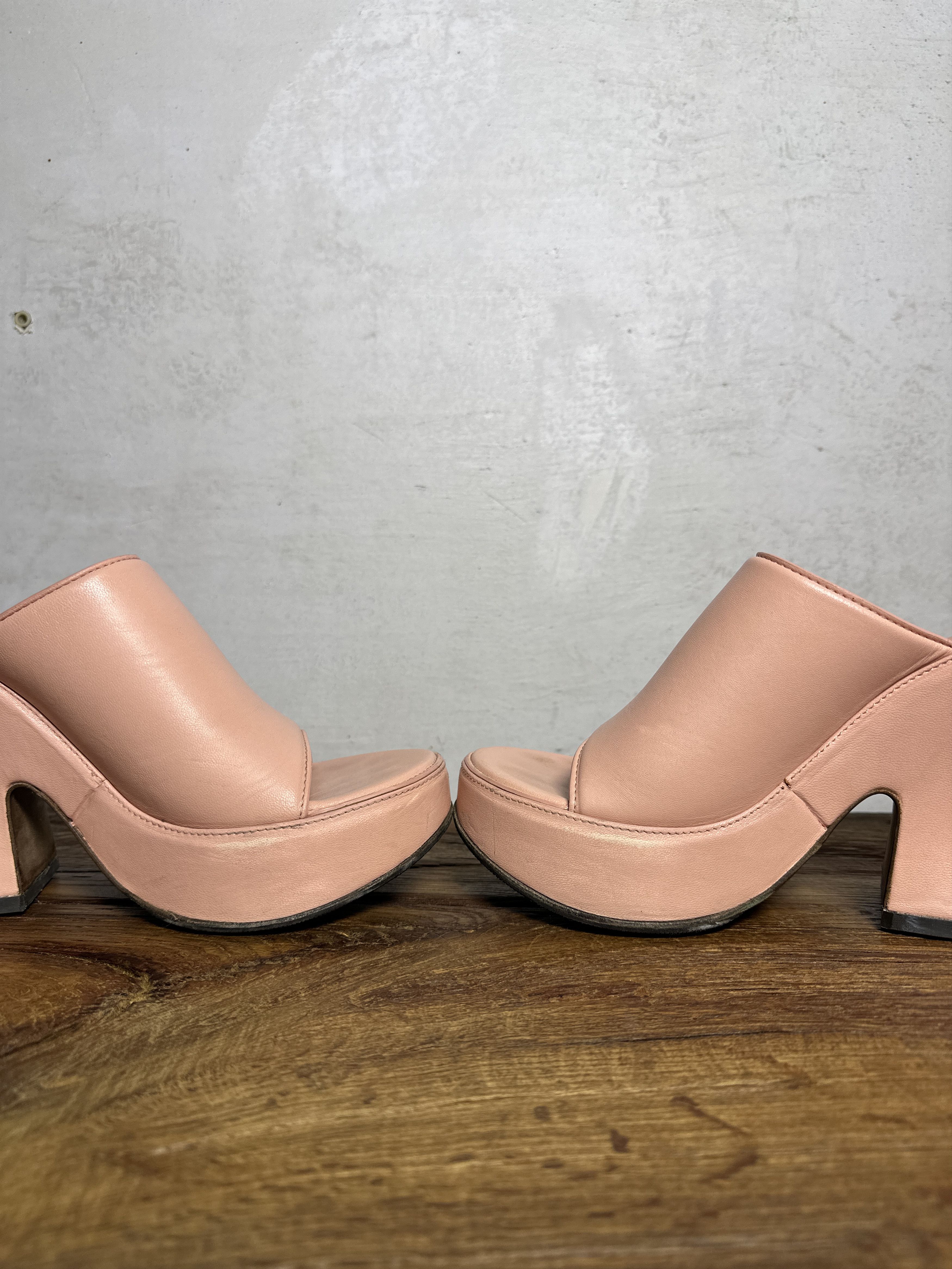 Bottega Veneta Bottega Veneta Peach Wedge Heeled Sandals Size US 11 / IT 41 - 11 Thumbnail
