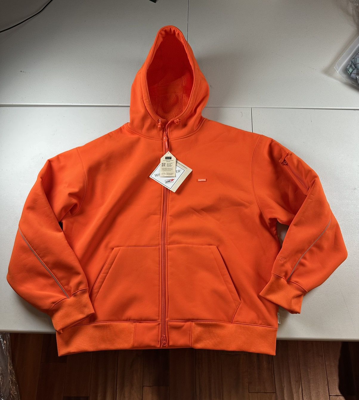 Supreme Gore-Tex Windstopper Hooded Sweatshirt Orange