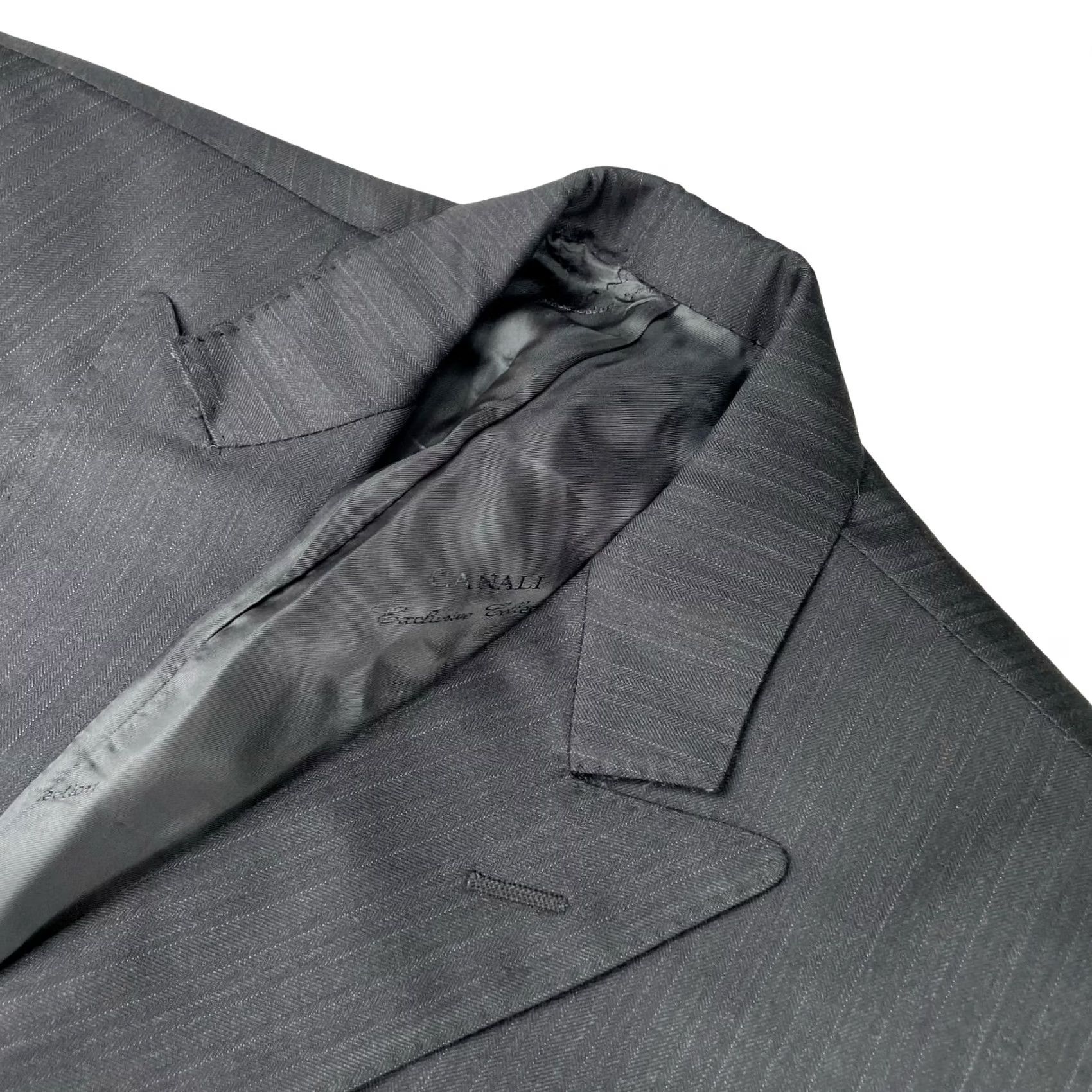 Canali Canali Blazer Jacket Gray/Blue Stripe 2-Button 100% Wool Notch Lapel Short US 38S, Italy, 38 Small Vintage No Mens Size 38R - 2 Thumbnail