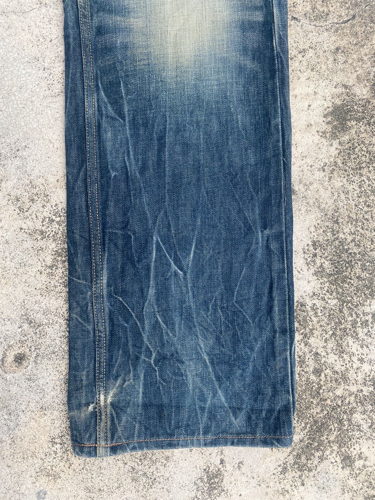 If Six Was Nine × Japanese Brand Flare Jeans Red Pepper Honeycomb Clawmark Splash Size US 33 - 5 Thumbnail