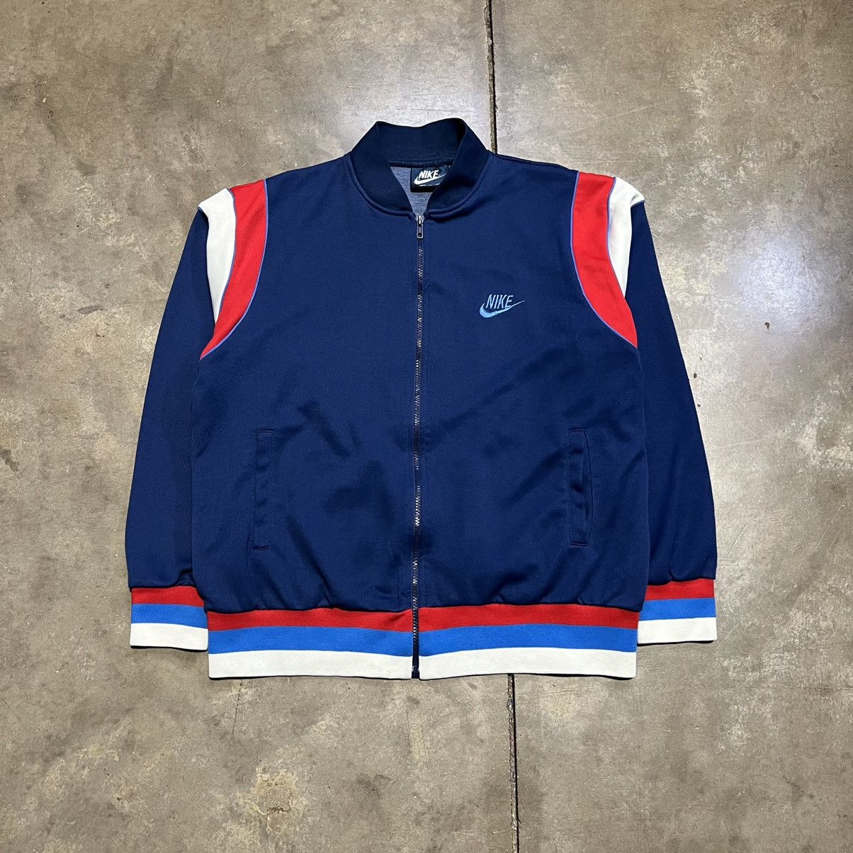 Nike Vintage 80s Nike Track Jacket Warm Up Full Zip Retro Ringer Size US XL / EU 56 / 4 - 1 Thumbnail