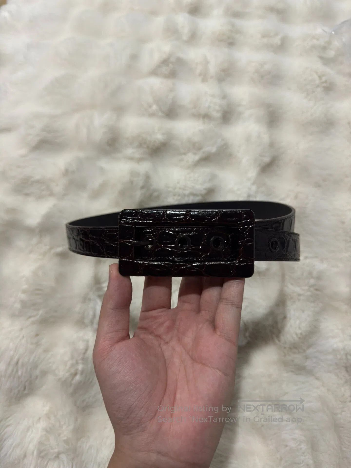 Saint Laurent Paris Saint Laurent Paris size 85 Embossed Belt Leather Belt| Size ONE SIZE - 1 Thumbnail