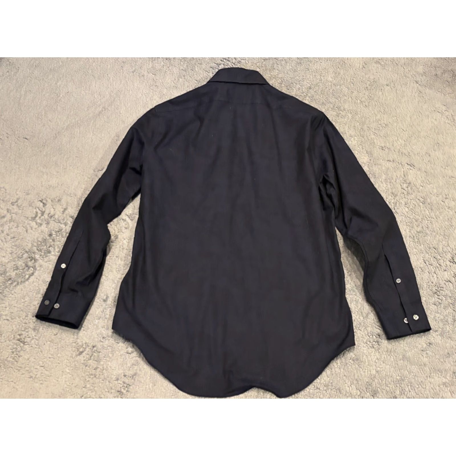 Calvin Klein Calvin Klein Shirt Mens 15.5 32 Slim-Fit Non-Iron Navy Blue Pattern Dress Shirt Long Sleeve Barrel Cuff Mens Regular Size 15.5 Size US L / EU 52-54 / 3 - 6 Thumbnail