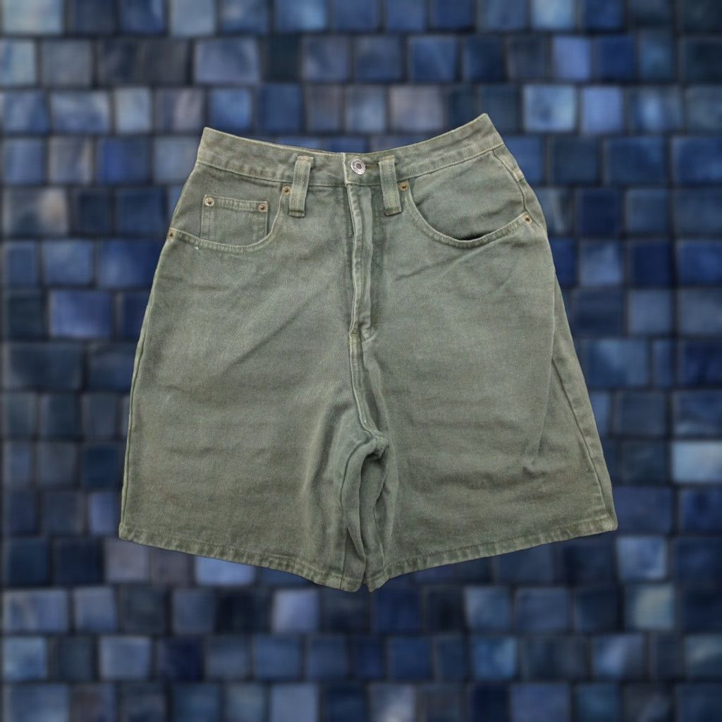 Vintage VINTAGE Union Bay Womens Green Denim Jean Shorts Junior Size 5 Skater Pockets Summer 90s Womens Size 27" / US 4 / IT 40 - 1 Thumbnail