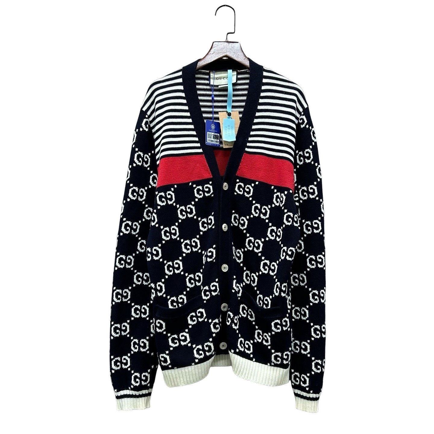 Gucci Gucci GG Logo Stripe Cardigan Size M Size US M / EU 48-50 / 2 - 1 Thumbnail