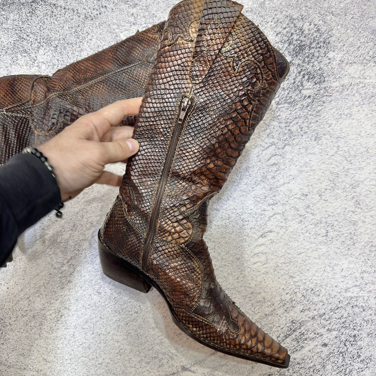 Other Progetto Italy Python Western Boots UK5 US7 EU38 24cm Size US 8 / IT 38 - 5 Thumbnail