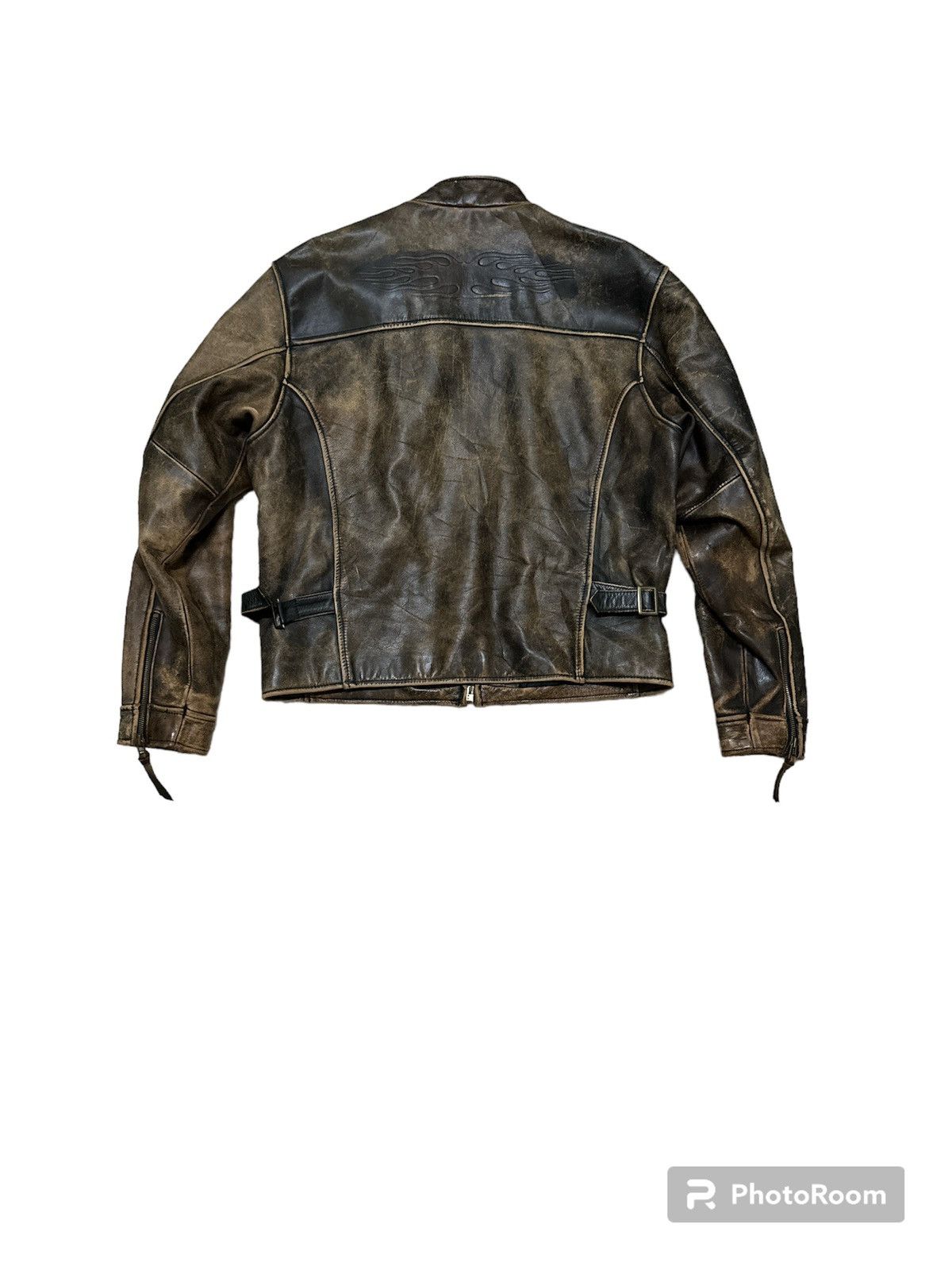 Other Real Leather Cafe Racer Jacket Biker Jacket Flame Stlye Size US L / EU 52-54 / 3 - 2 Thumbnail