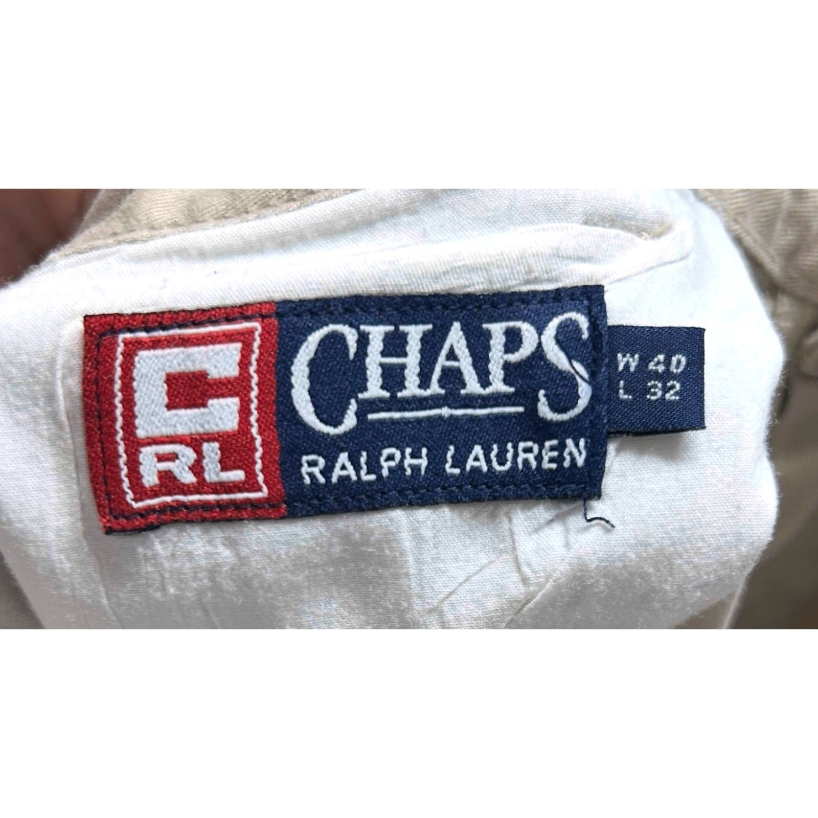 Ralph Lauren Chaps Ralph Lauren Trousers Mens 40x32 Brown Khaki Pleated Pants Vintage Gray 90s City Preppy Straight Size US 40 / EU 56 - 7 Thumbnail
