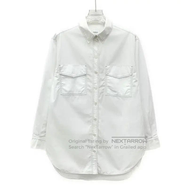 Burberry Burberry White Cotton Women's Dress Shirt. Size XXS / US 00 / IT 34 - 1 Thumbnail