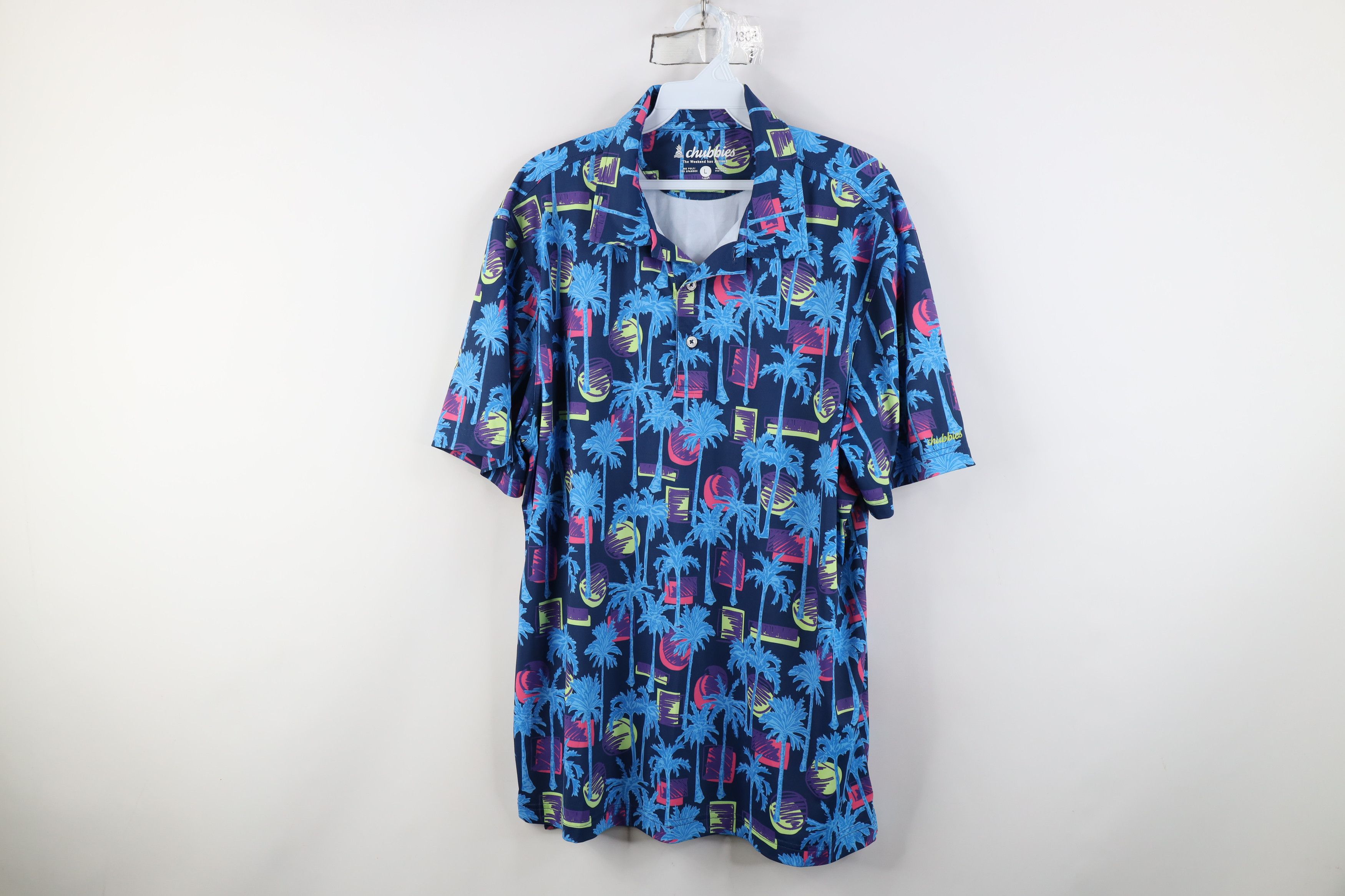 Chubbies Chubbies Neon Light Palm Tree Short Sleeve Polo Shirt Size US L / EU 52-54 / 3 - 1 Thumbnail