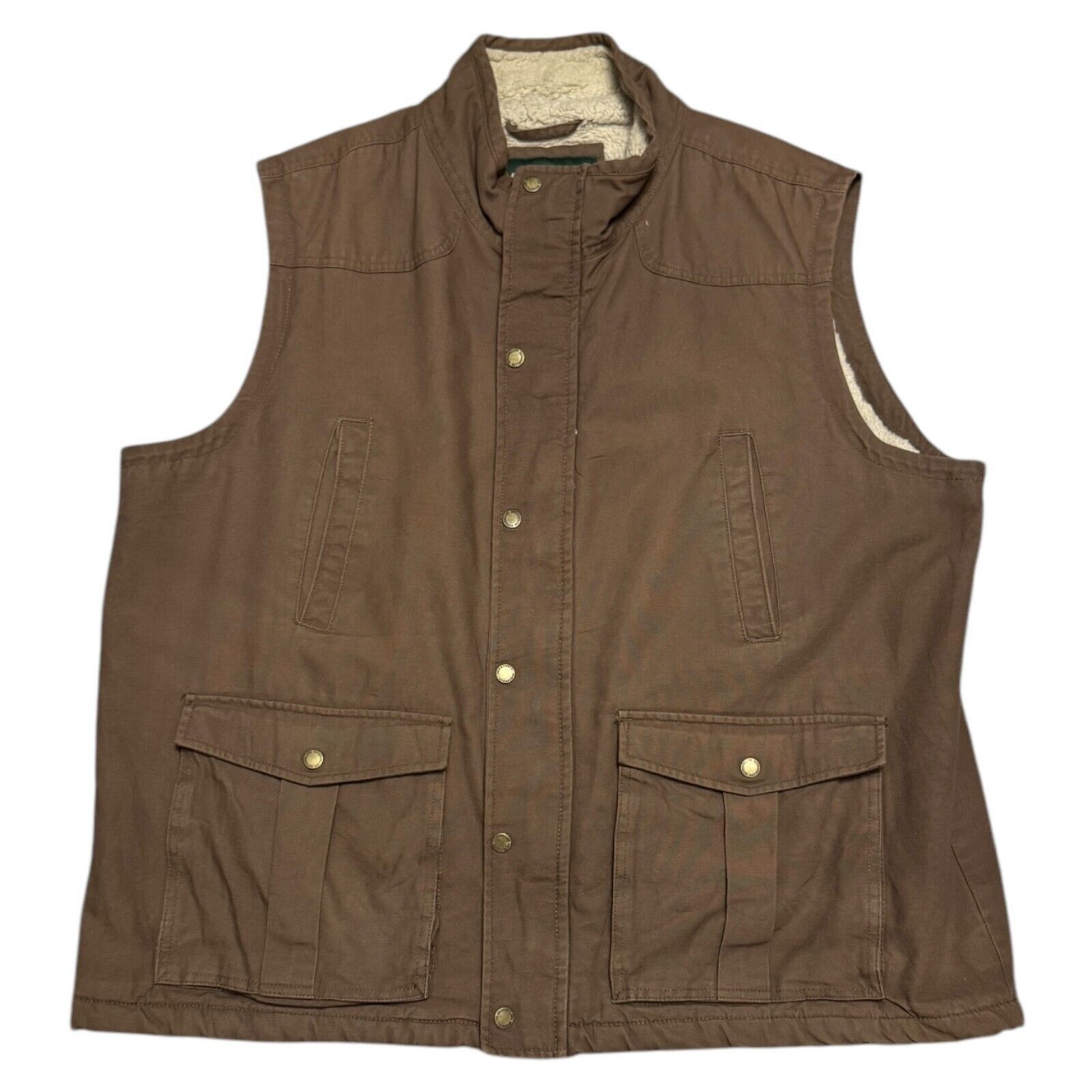Other OUTDOOR LIFE Sherpa Fleece Lined Canvas Brown Work Vest 2XL Size US XXL / EU 58 / 5 - 5 Thumbnail