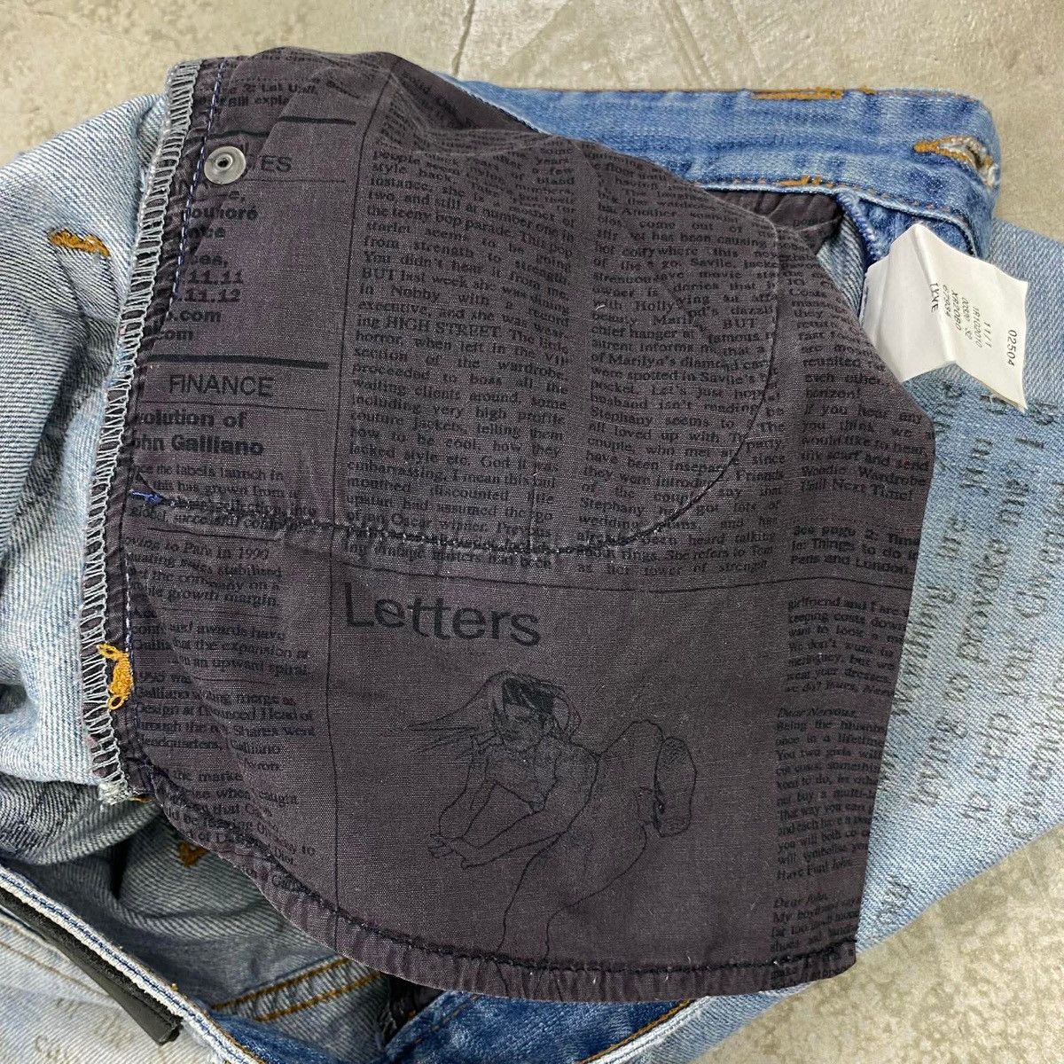 John Galliano News Paper Print Distressed Jeans Size US 32 / EU 48 - 10 Thumbnail
