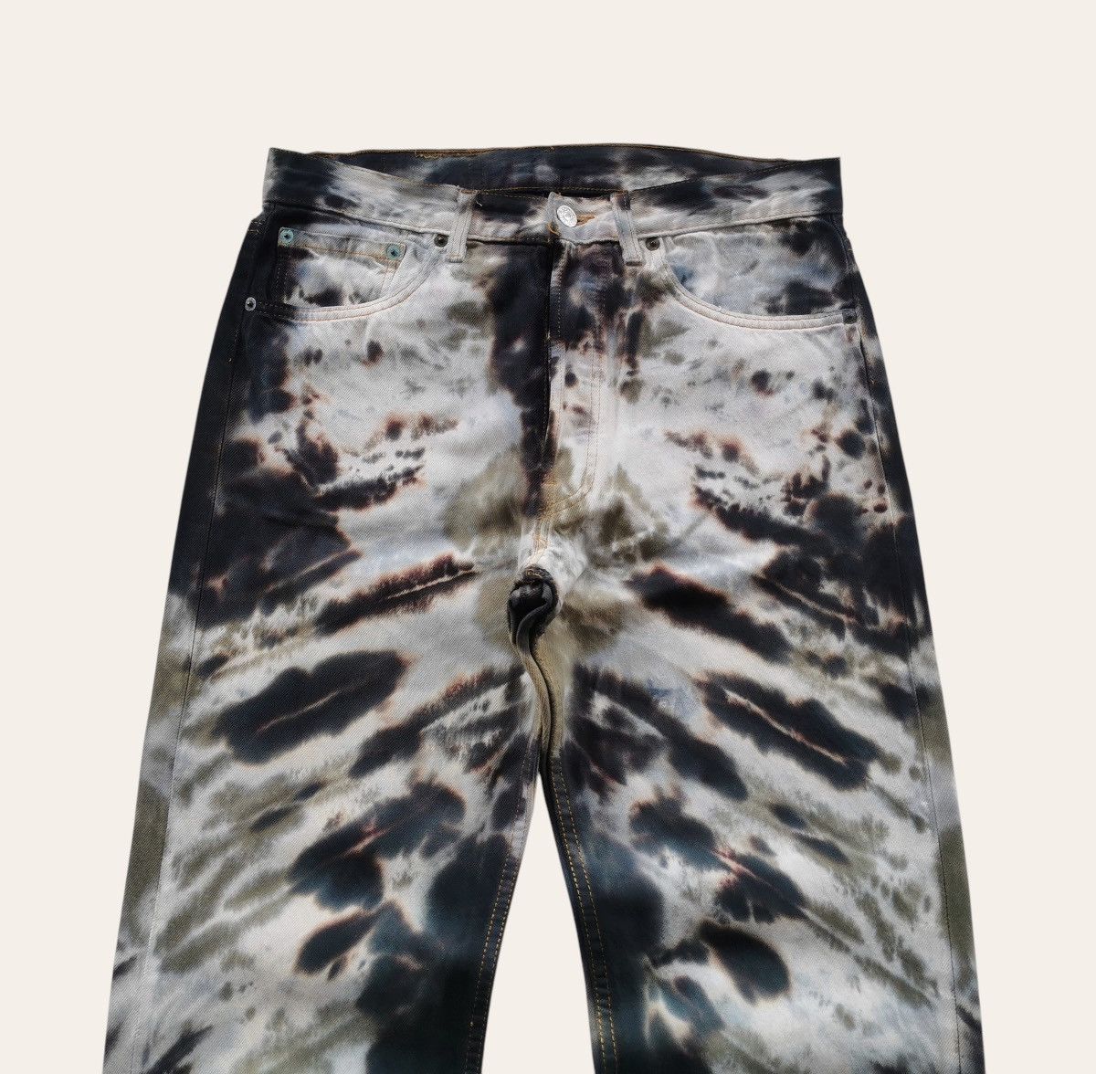Levi's Vintage Levis 501 Bleach Tie Dye Denim Jeans Size US 32 / EU 48 - 6 Thumbnail