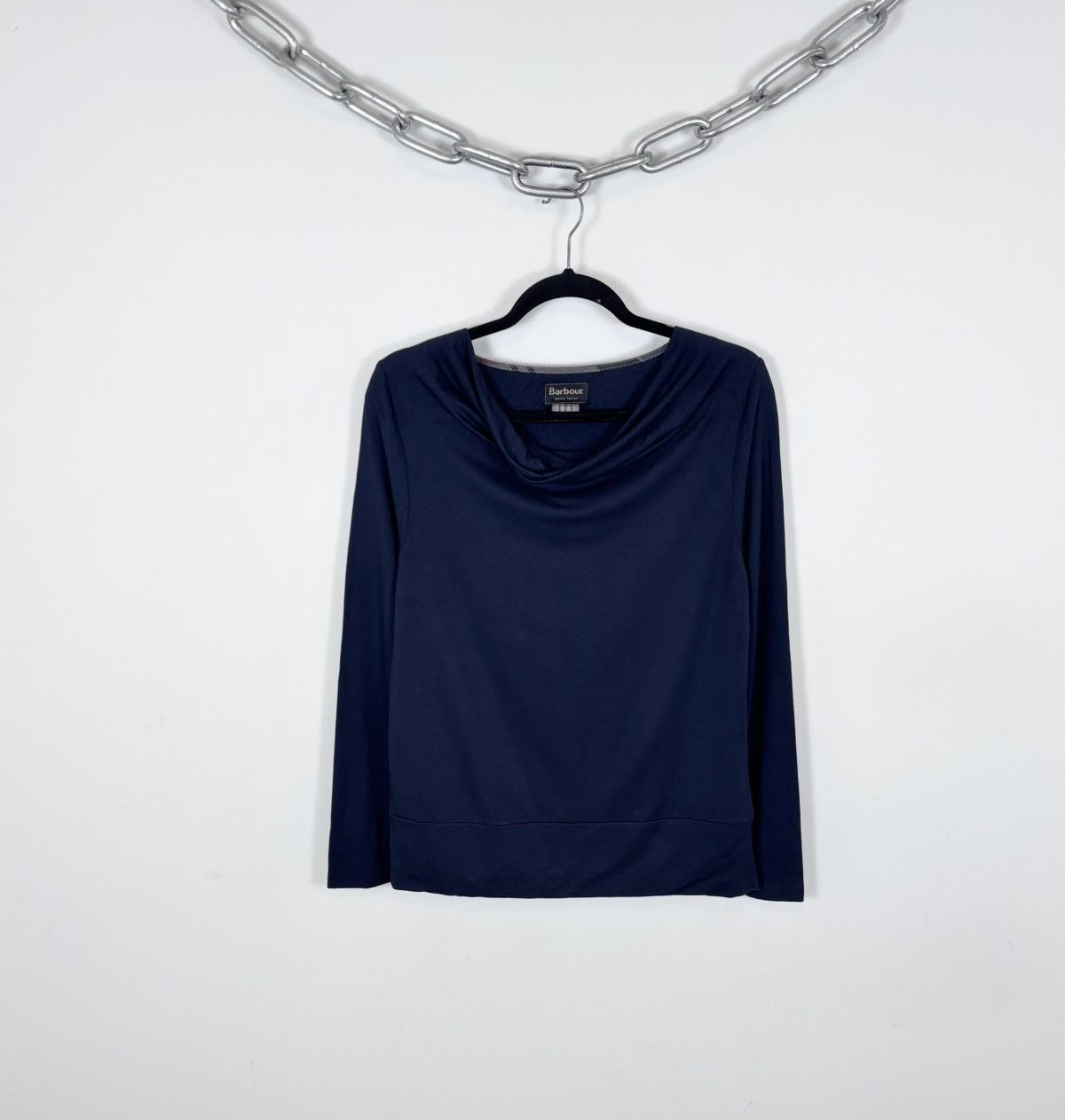 Barbour Barbour Winter Tartan Women’s Navy Blue Long Sleeve T-Shirt Size M / US 6-8 / IT 42-44 - 1 Thumbnail