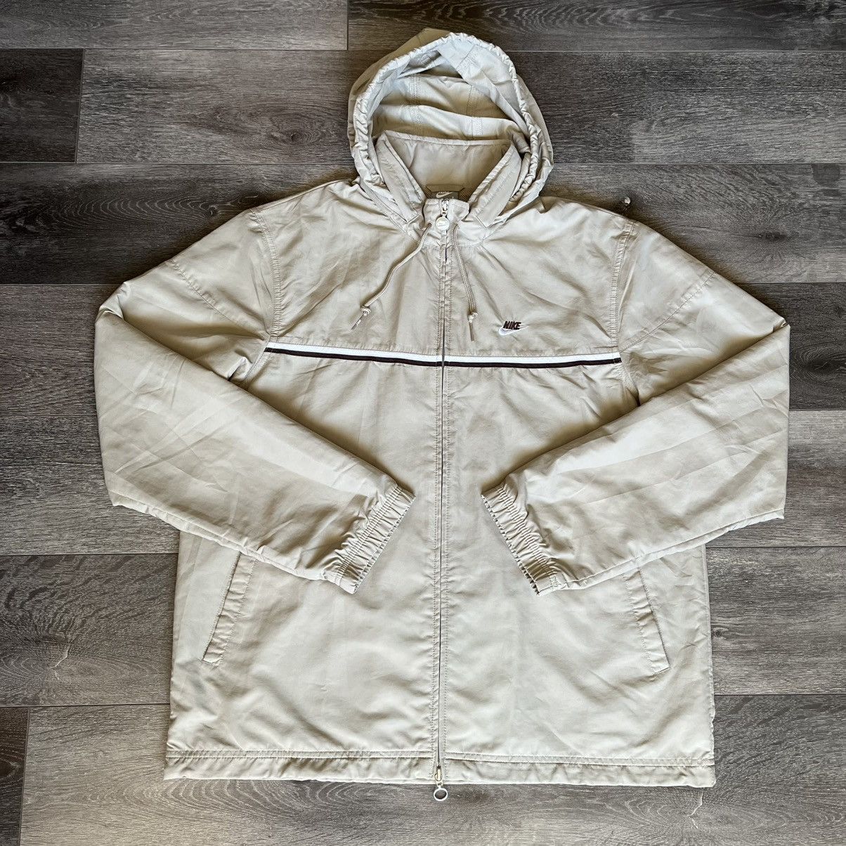 Nike × Vintage Vintage 2000s Nike Zip Up Hooded Light Jacket Swoosh Coaches Size US L / EU 52-54 / 3 - 1 Thumbnail