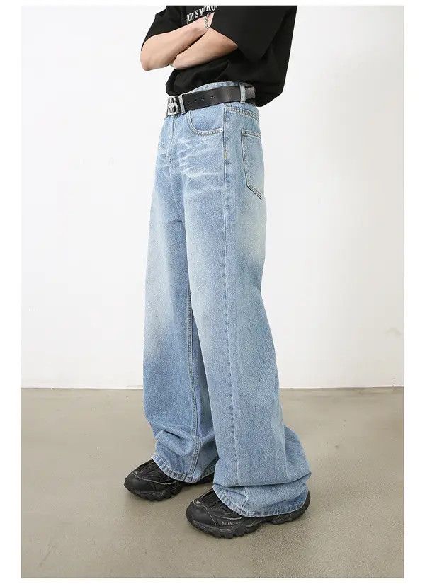 Japanese Brand Harada x Iken Japanese retro light blue loose straight jeans Size US 32 / EU 48 - 4 Thumbnail