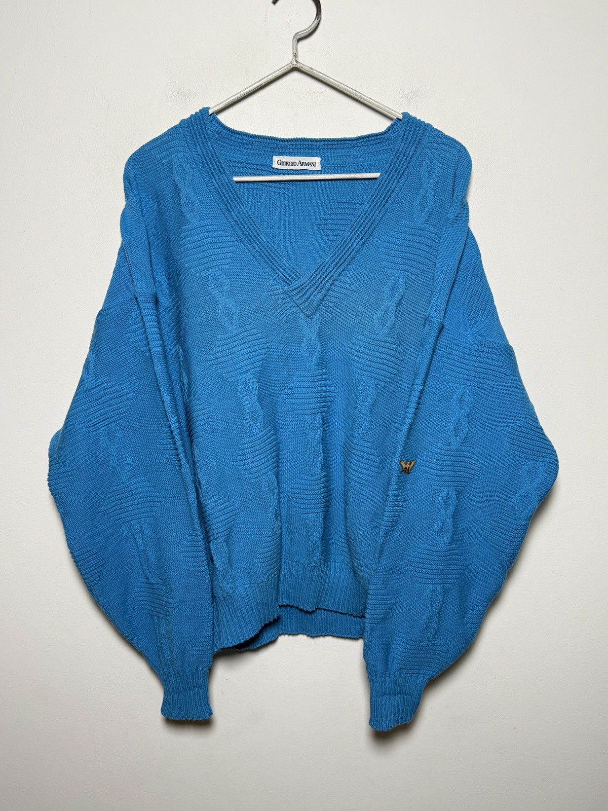 Giorgio Armani Vintage Giorgio Armani V-neck sweater erd chrome Size US M / EU 48-50 / 2 - 1 Thumbnail