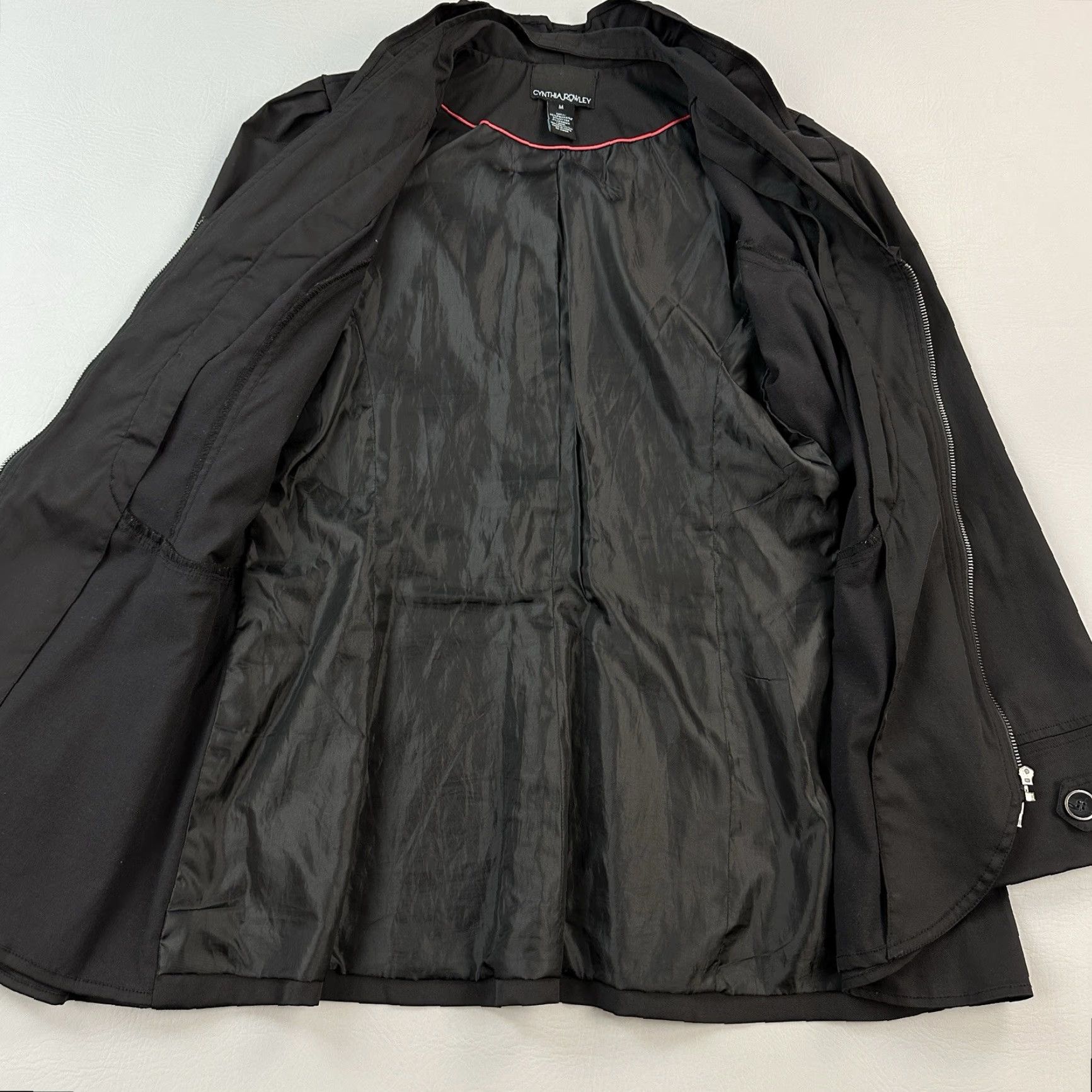 Cynthia Rowley Cynthia Rowley Jacket Women's Medium Black Ruffle Zip Front Peplum Casual Size M / US 6-8 / IT 42-44 - 4 Thumbnail