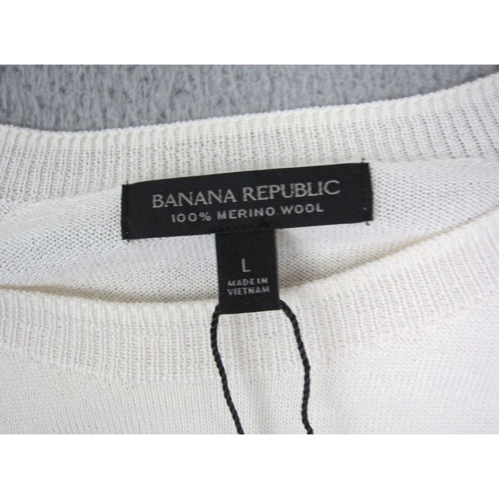Banana Republic Banana Republic Sweater Womens Large Creme Merino Wool Knit Pullover Casual 90s Size L / US 10 / IT 46 - 4 Thumbnail