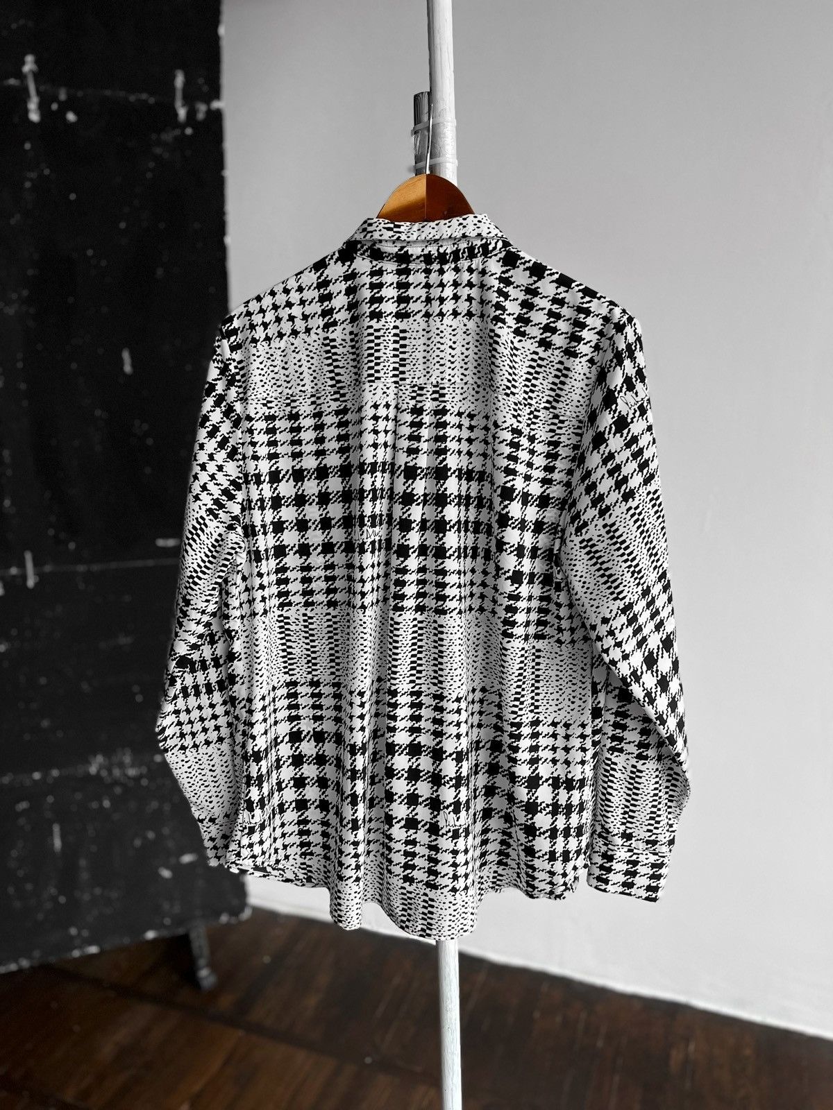 Designer × H&M H&M Richard Allan Black White Geometric Button Shirt Blouse Size XL / US 12-14 / IT 48-50 - 3 Thumbnail