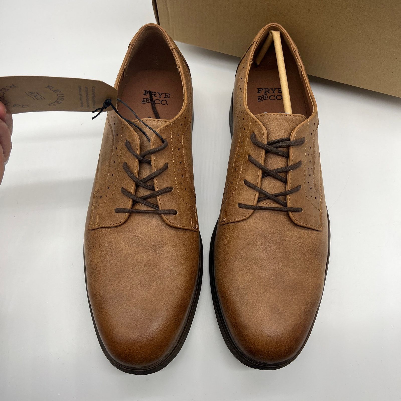 Other Frye and Co. Mens Grant Cognac Oxford Shoes Brown Size US 12 / EU 45 - 2 Thumbnail