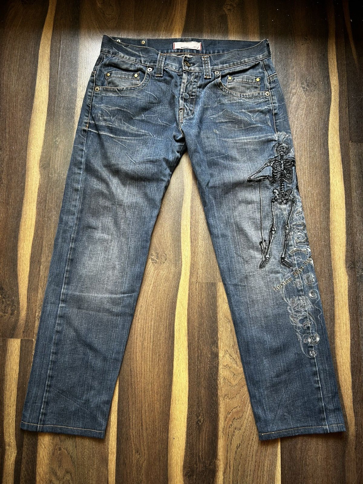 Bray Steve Alan Vintage Bray Steve Alan skeleton embroidered logo jeans Size US L / EU 52-54 / 3 - 1 Thumbnail