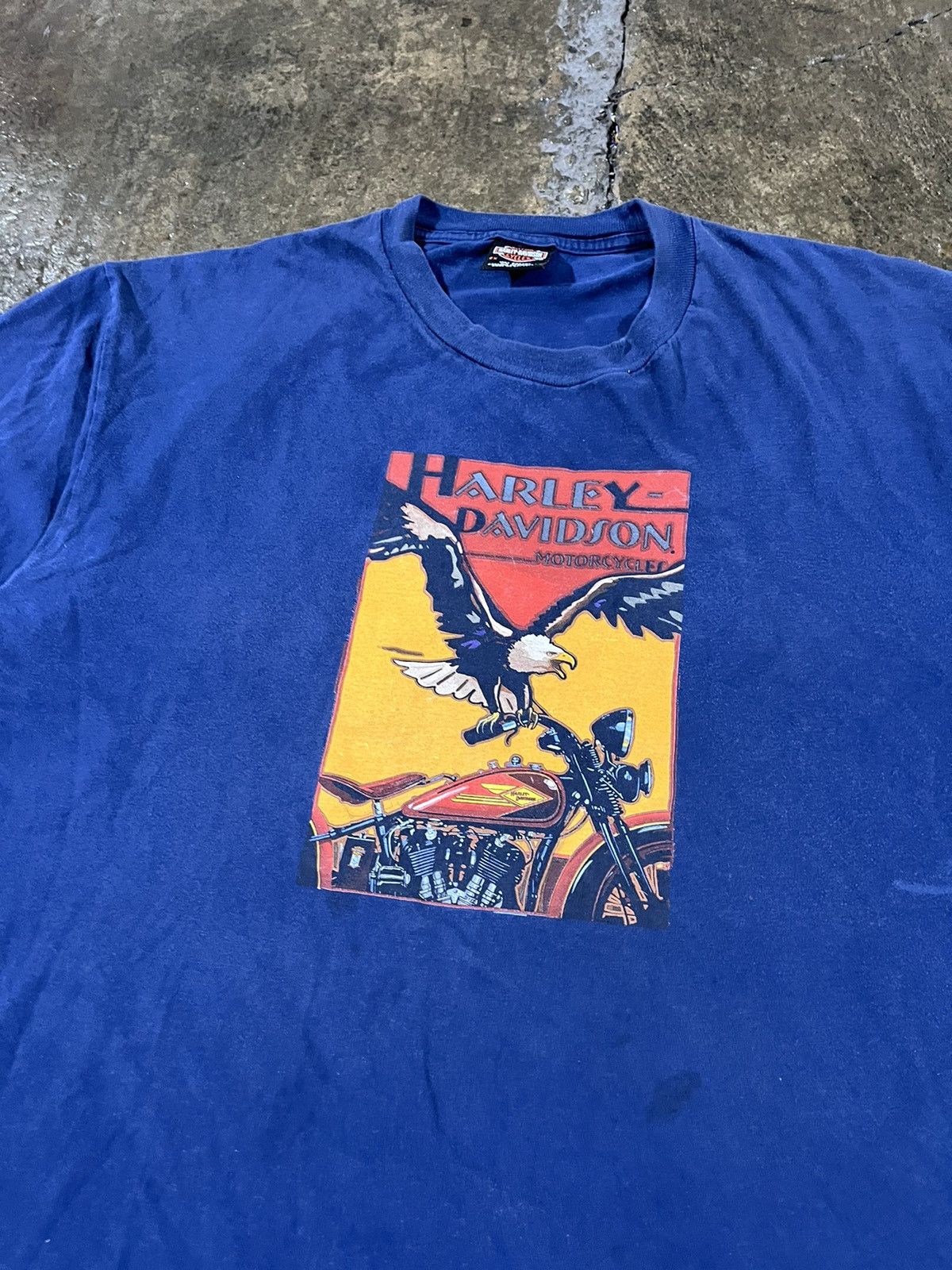 Harley Davidson × Vintage Crazy Vintage Y2K Harley Davidson Eagle Logo Skater Tee Size US XXL / EU 58 / 5 - 5 Thumbnail