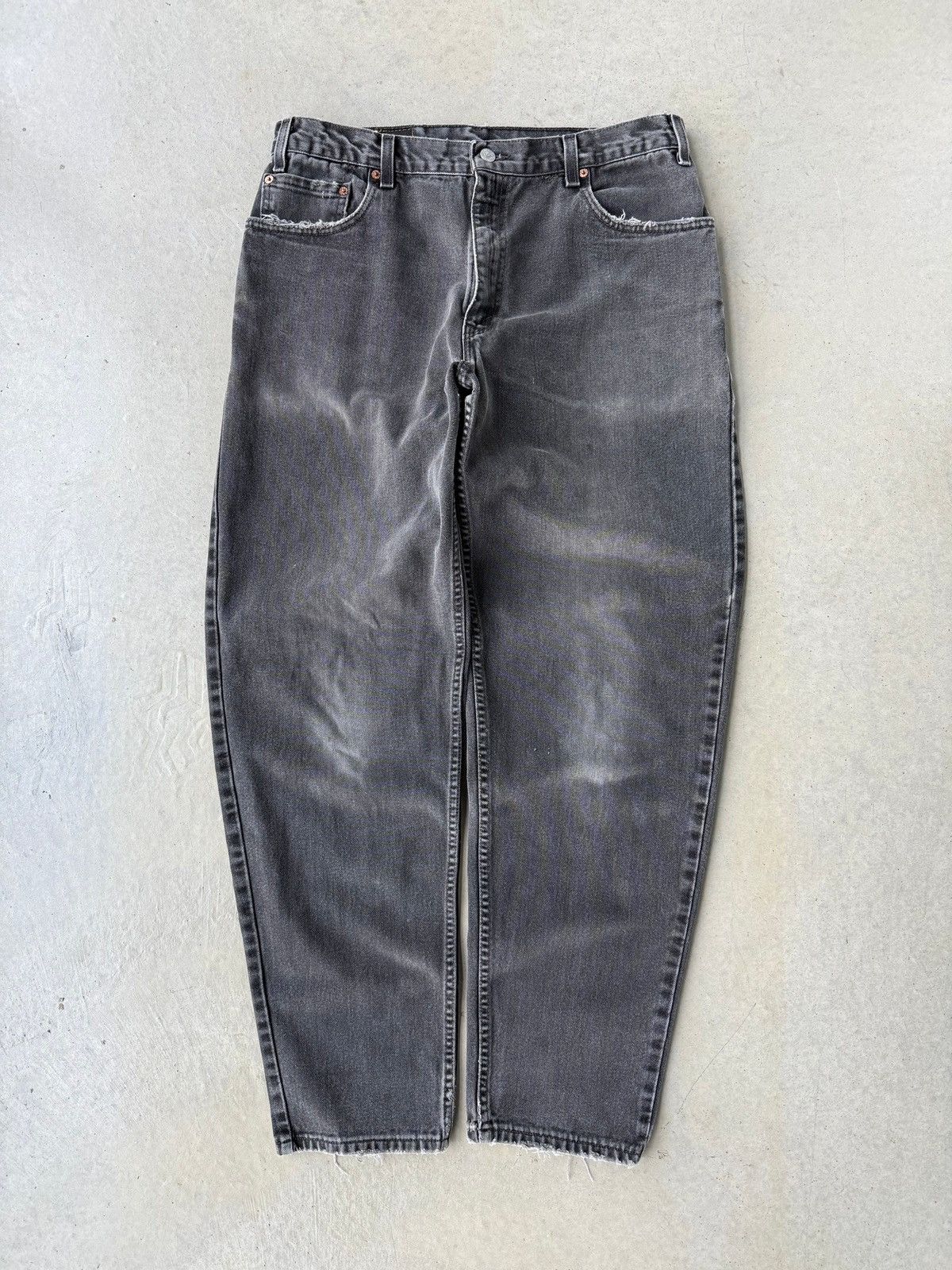Levi's × Vintage Vintage 90s Levi’s 560 Faded Black Denim Pants Size US 35 - 1 Thumbnail