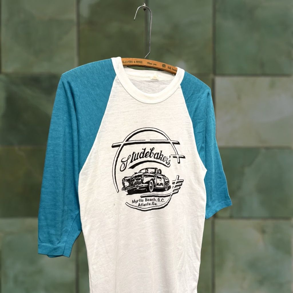 Vintage VINTAGE Studebaker Car Raglan Shirt Medium White 70’s Size US M / EU 48-50 / 2 - 1 Thumbnail