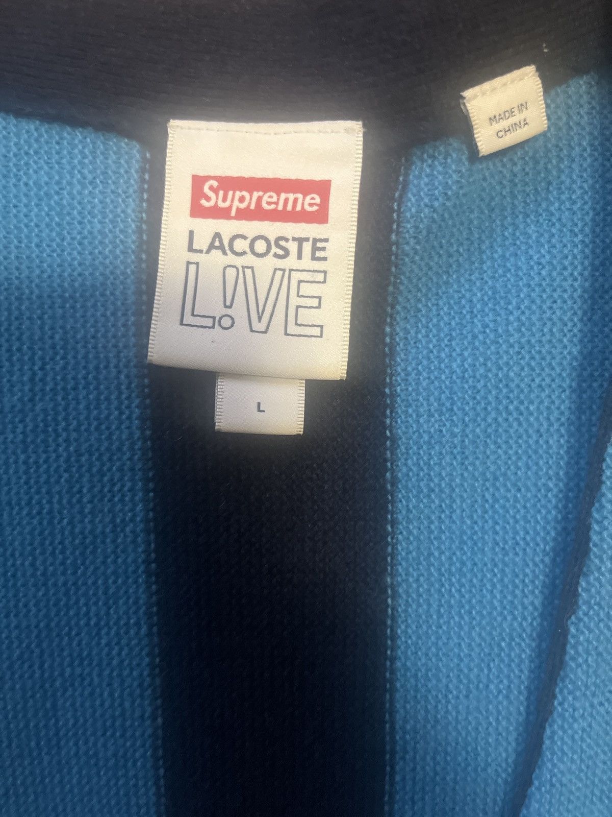 Lacoste × Supreme Striped Cardigan Size US L / EU 52-54 / 3 - 4 Thumbnail