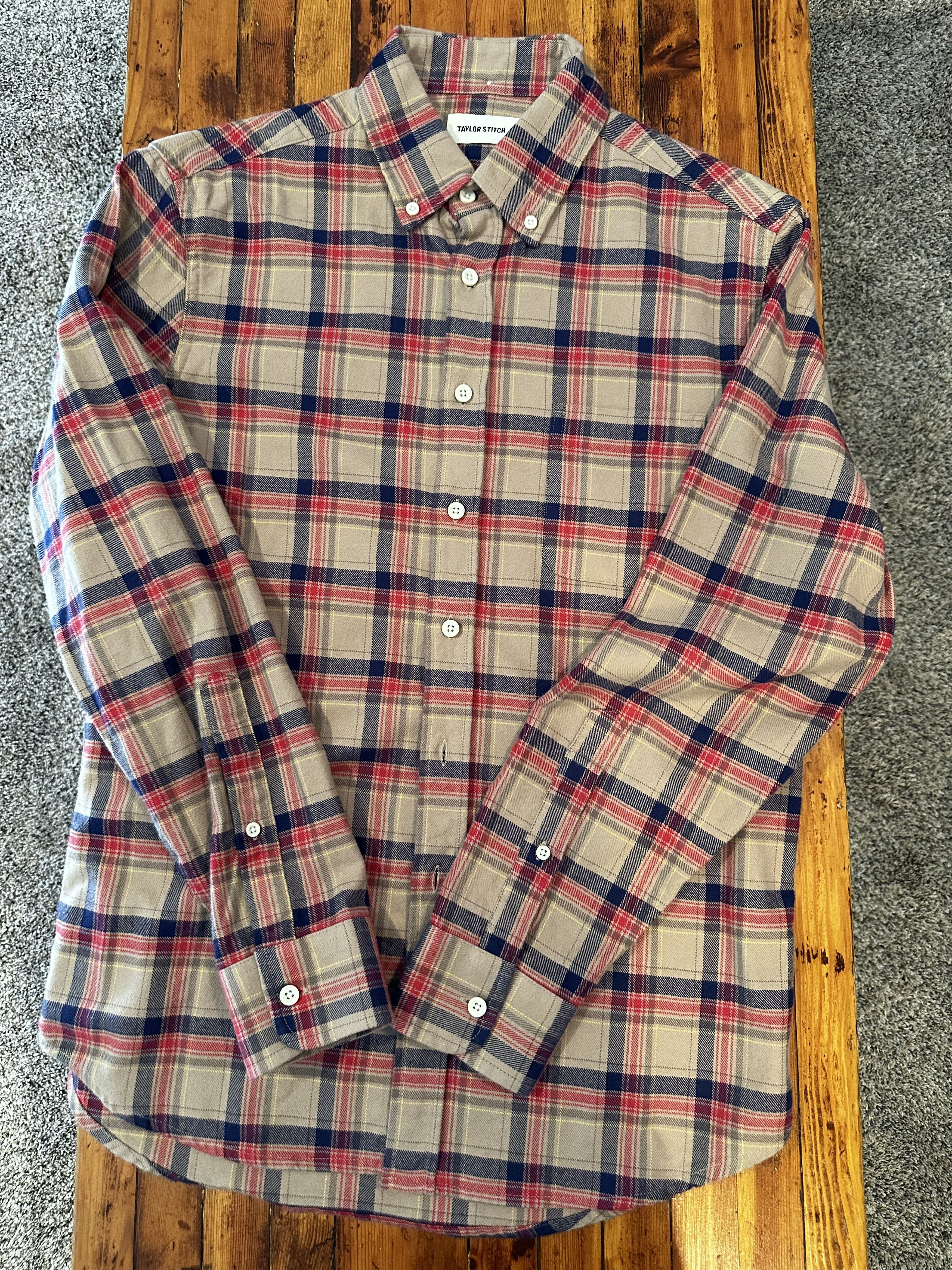 Taylor Stitch The Jack in Brushed Navy Plaid Size US S / EU 44-46 / 1 - 1 Thumbnail