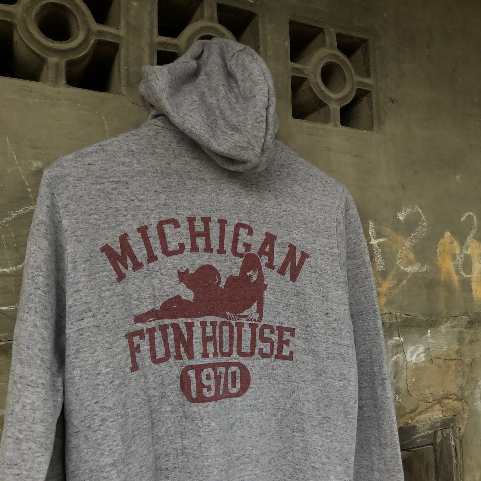 image of Hysteric Glamour Michigan Hoodie in Grey, Men's (Size Small)