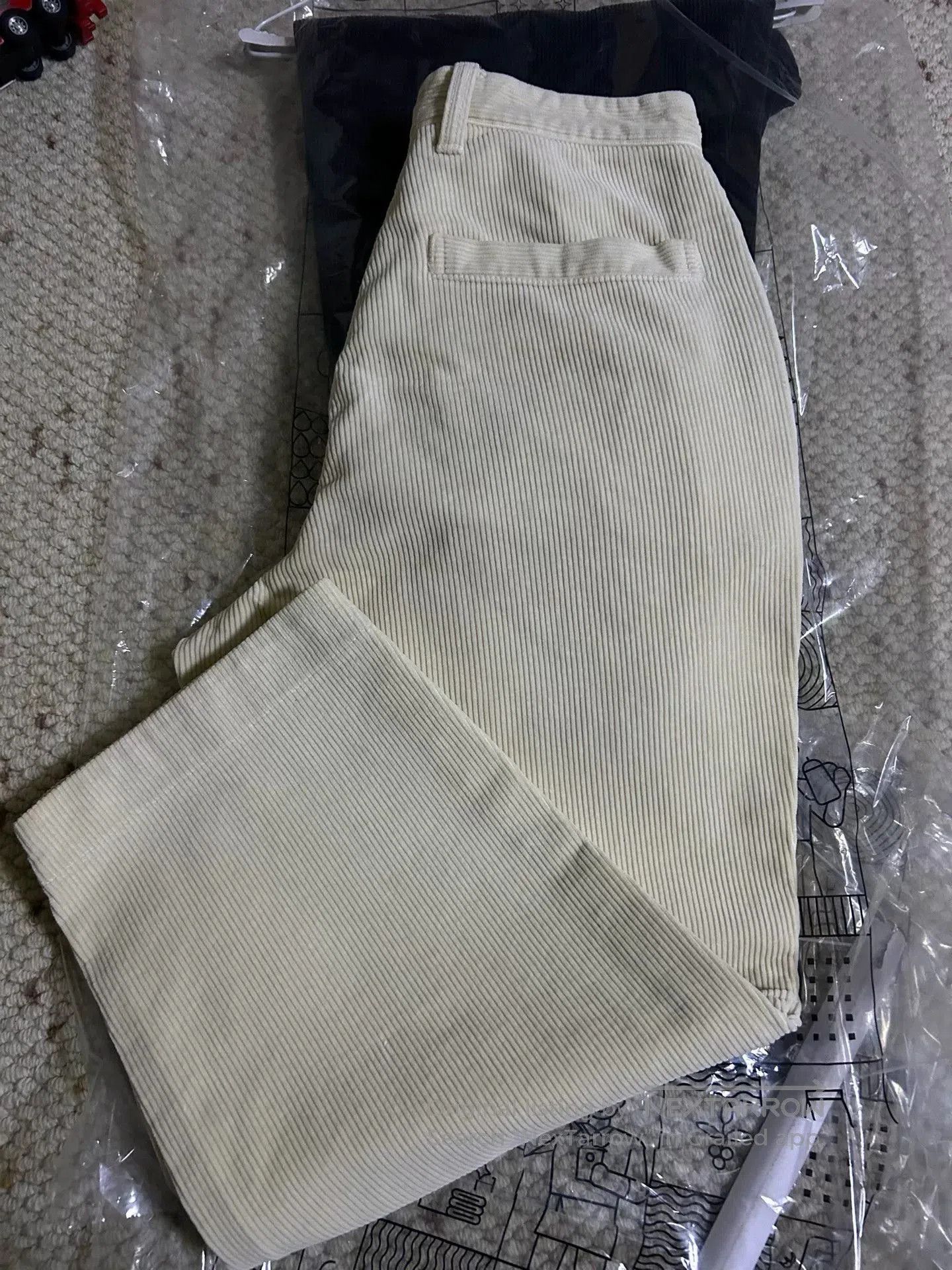 porter classic corduroy pants in white.
