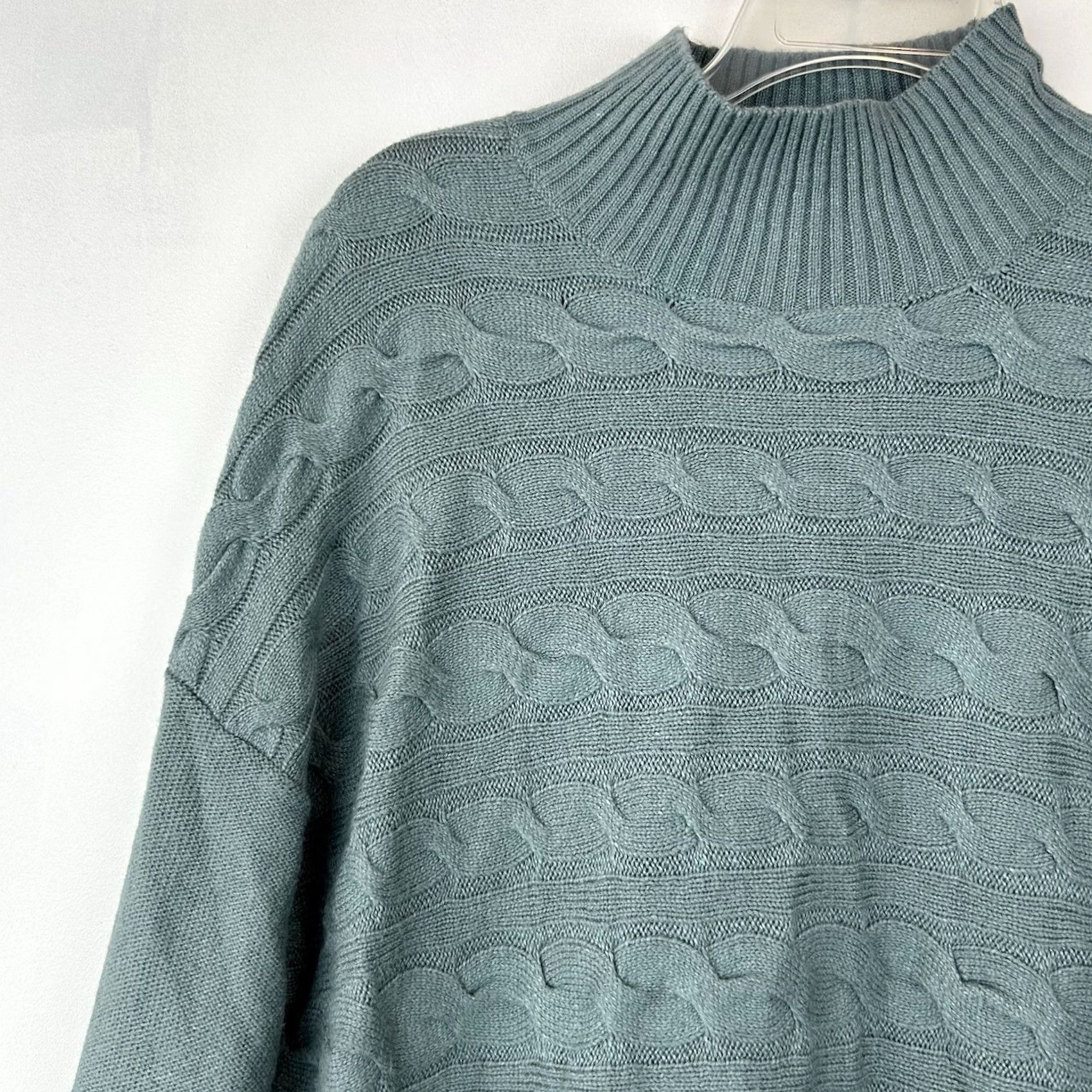J. Jill J Jill Sweater Womens Small Green Cable Knit Horizontal Oversized Soft Tunic Size S / US 4 / IT 40 - 5 Thumbnail