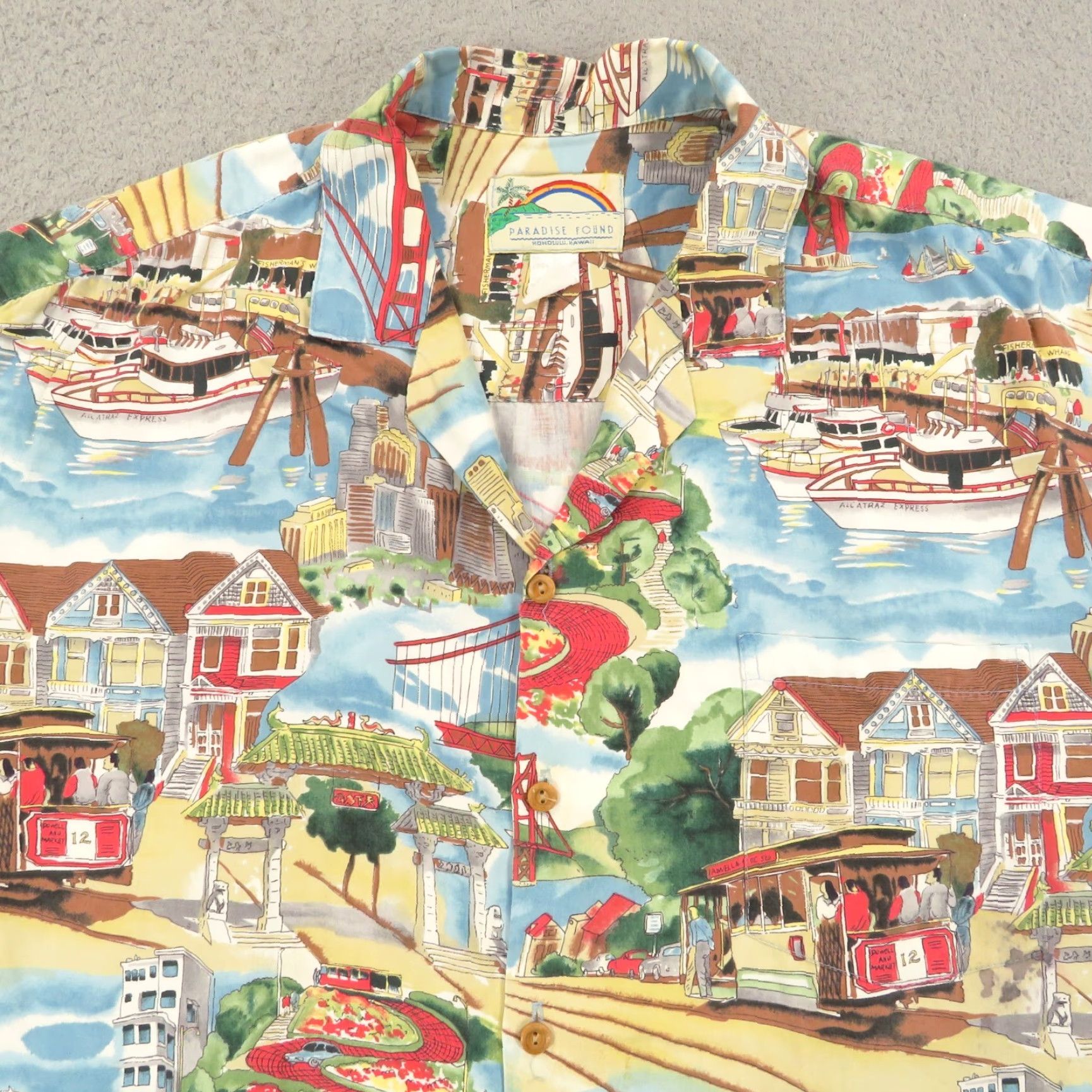 Paradise Paradise Mens Hawaiian Shirt XXL Blue 80s 90s California Button-Up Short Sleeve Camp Travel USA Paradise Found Size US XXL / EU 58 / 5 - 3 Thumbnail
