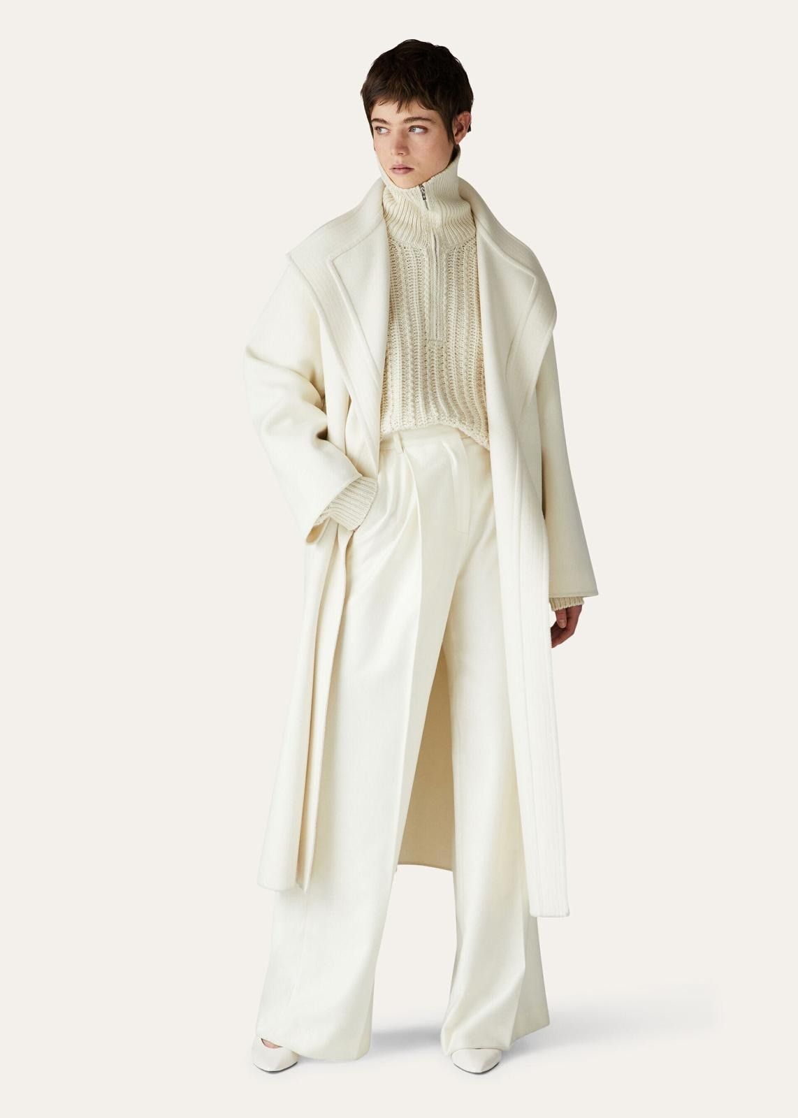 Loro Piana o1srvl11e0824 Waipara Half Zipper Sweater in White Size XXL / US 16-18 / IT 52-54 - 4 Thumbnail