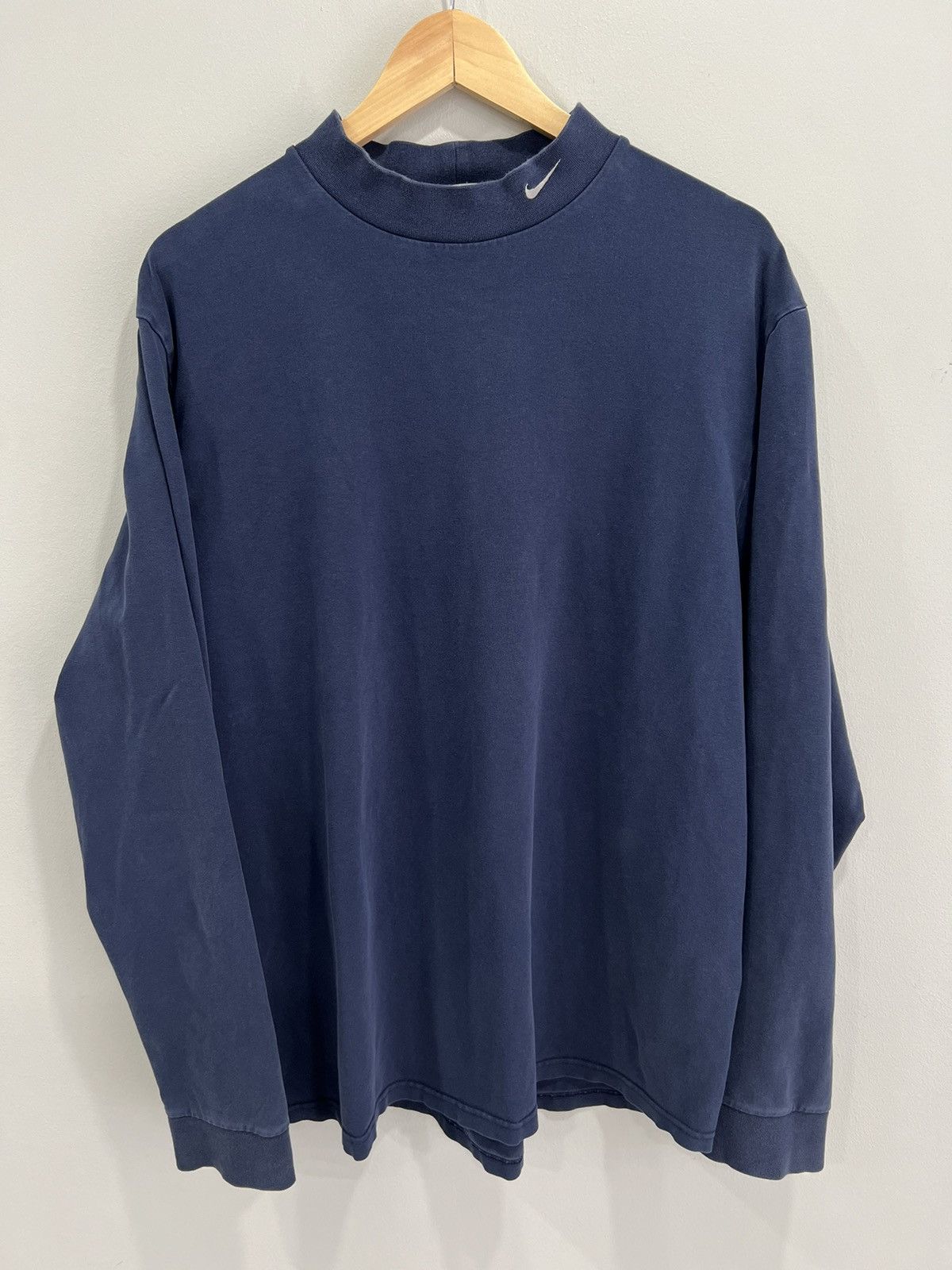 Nike Vintage Nike Mock Neck Longsleeve shirt swoosh check Size US L / EU 52-54 / 3 - 1 Thumbnail