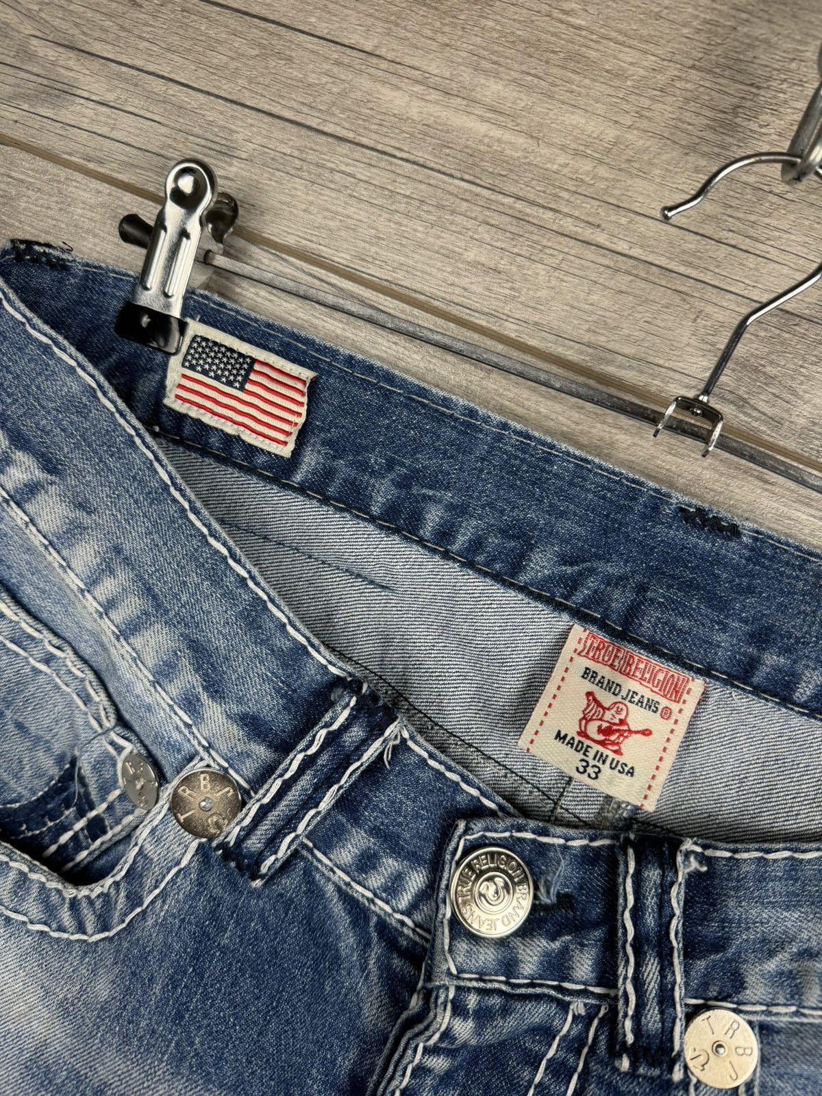 TRUE RELIGION VINTAGE BIG LOGO Y2K JAPANESE JEANS SIZE 33