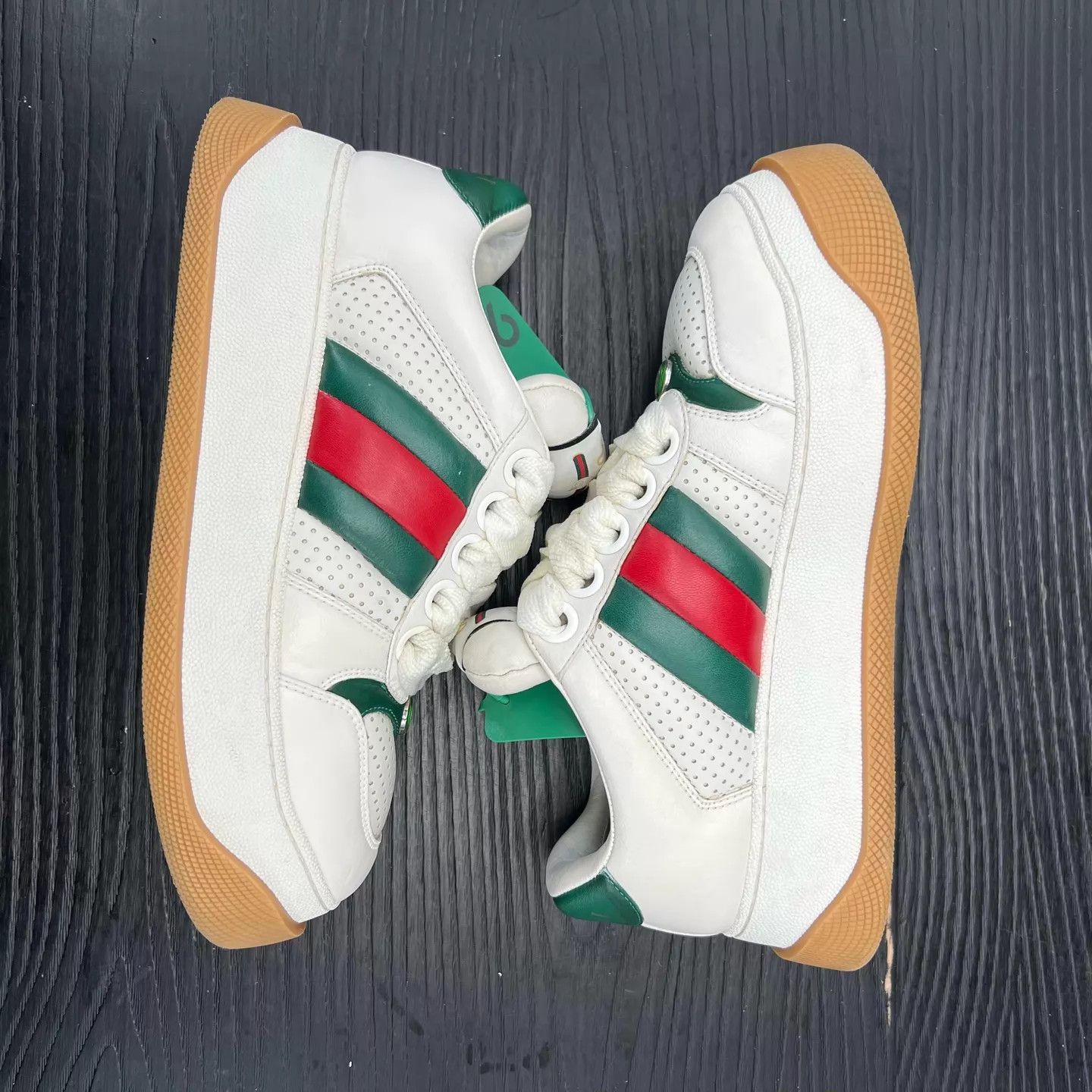 Gucci Gucci Pangding White Red 39 Size US 8.5 / IT 38.5 - 8 Thumbnail