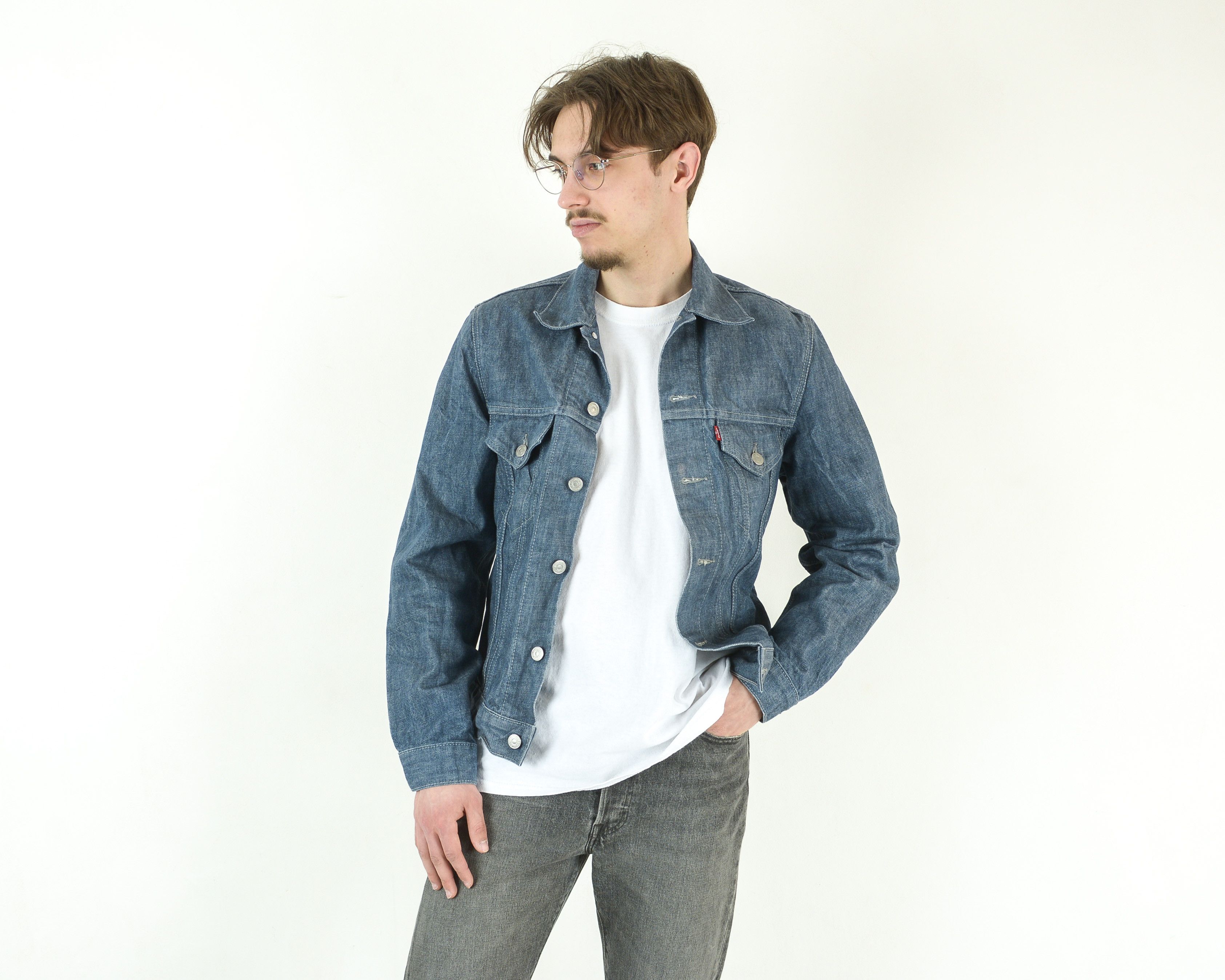 Levi's Men Denim Jacket Jean Trucker Retro y2k Boho Western Cowboy Size US M / EU 48-50 / 2 - 2 Thumbnail